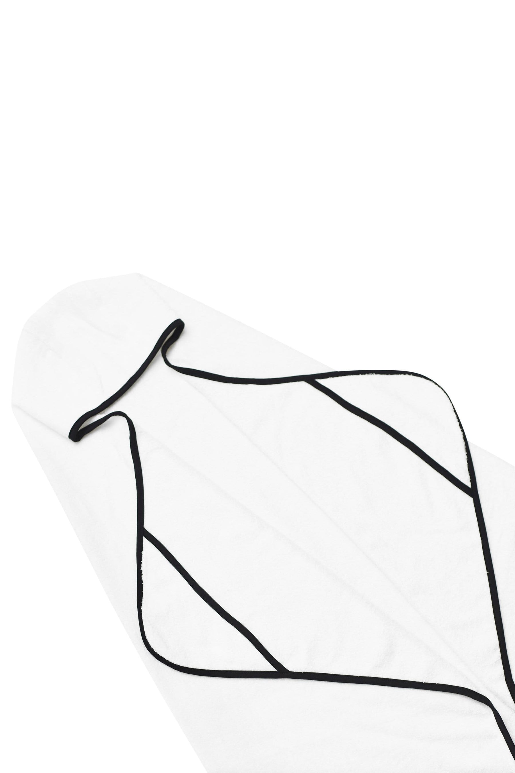 Kyte Baby Toddler Hooded bamboo terry Bath Towel in Cloud with Midnight Trim