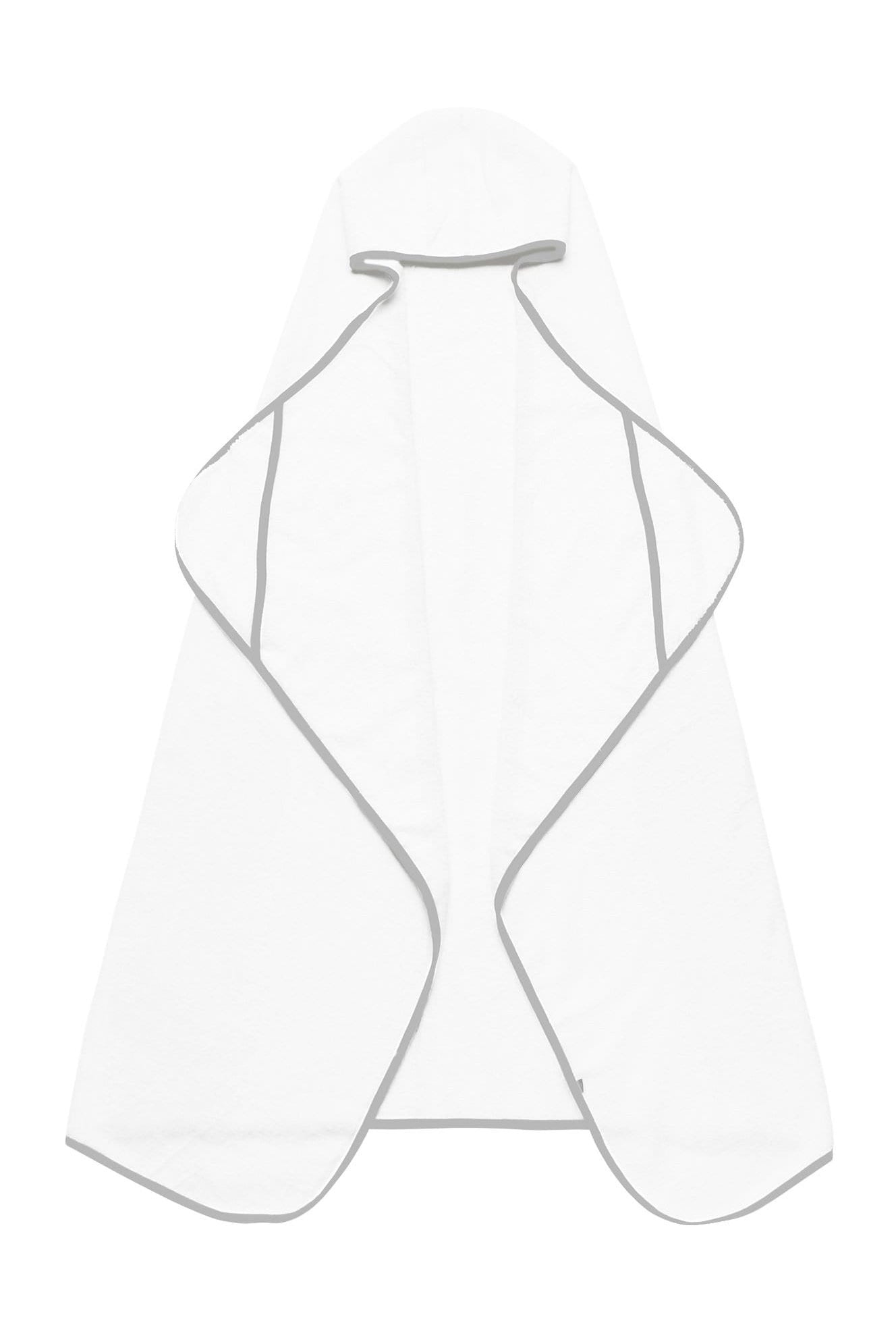 Kyte Baby Toddler Hooded Bath Towel in Cloud with Storm Trim