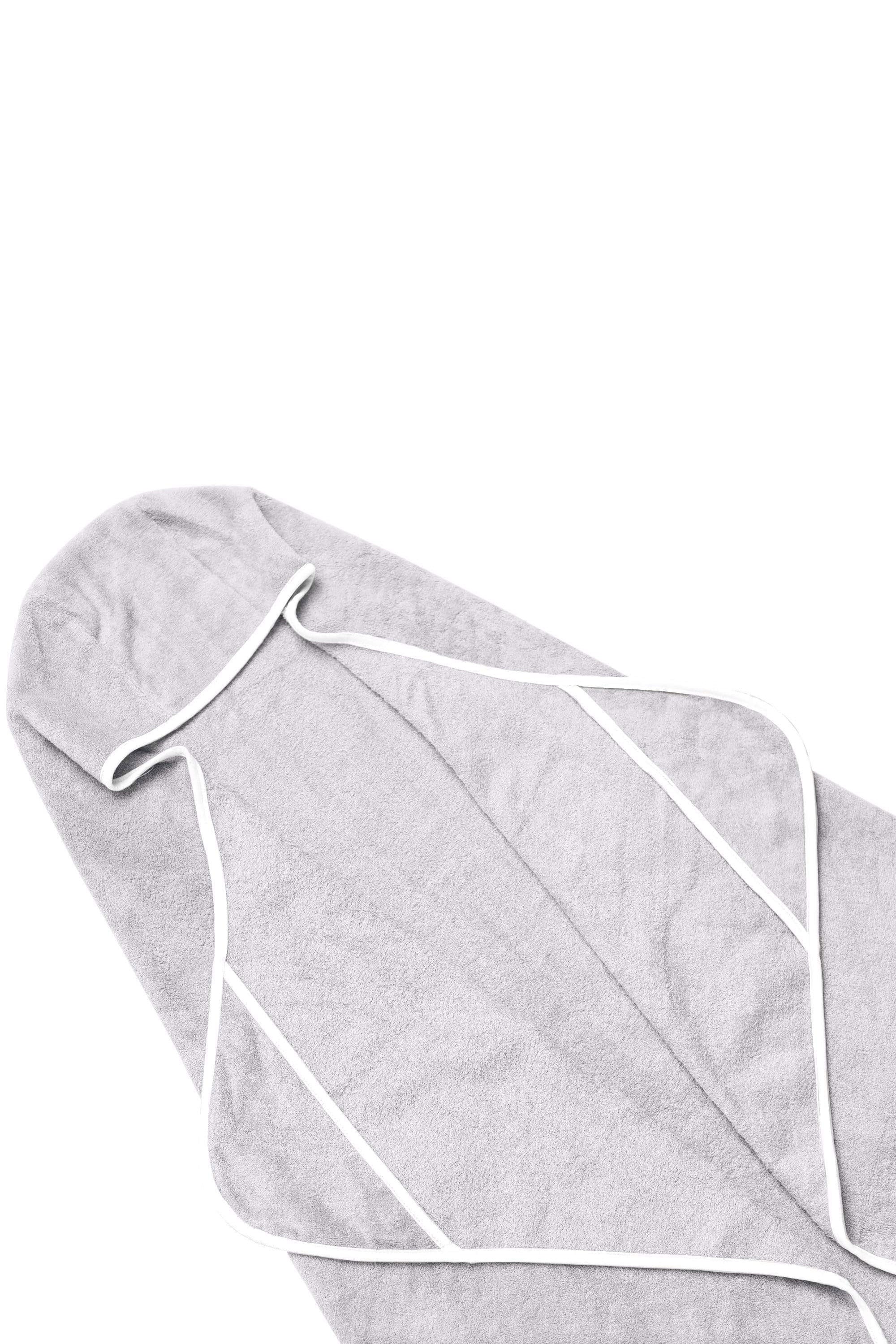 Kyte Baby Toddler Hooded bamboo terry Bath Towel in Storm with Cloud Trim