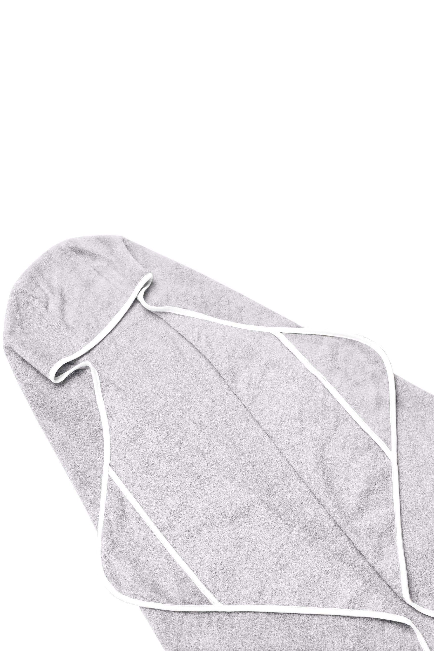 Kyte Baby Toddler Hooded bamboo terry Bath Towel in Storm with Cloud Trim