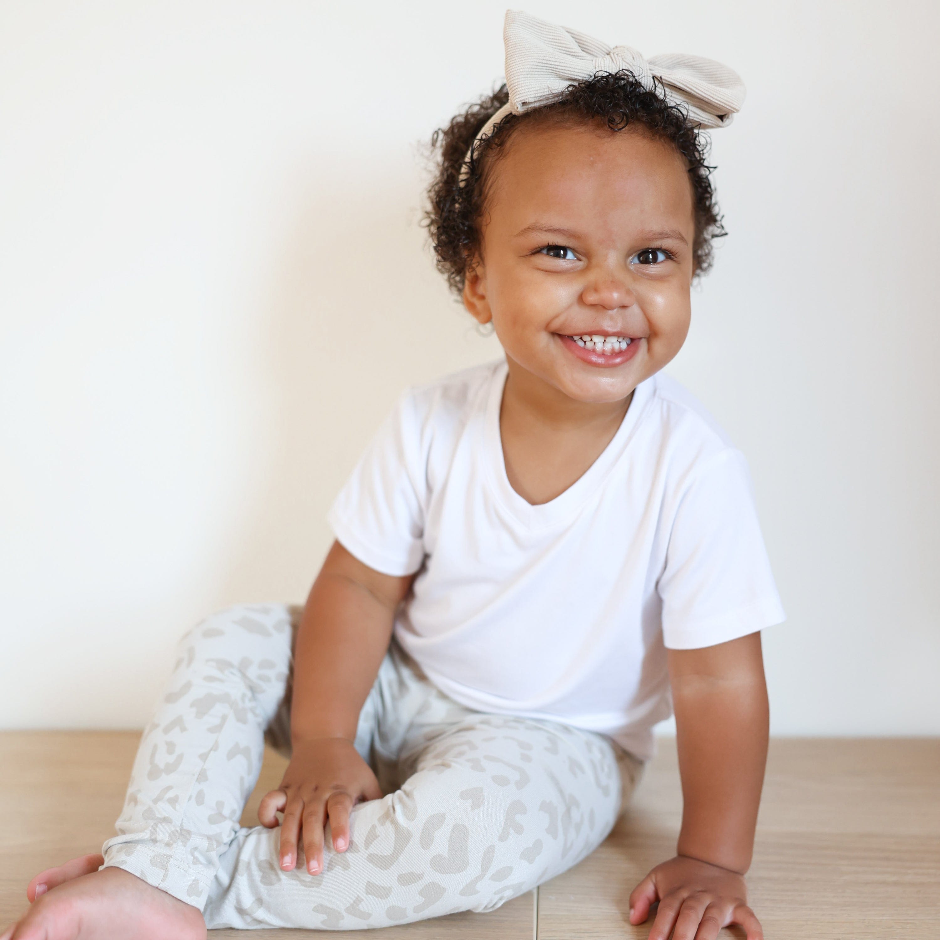 Toddler Leggings in Oat Leopard