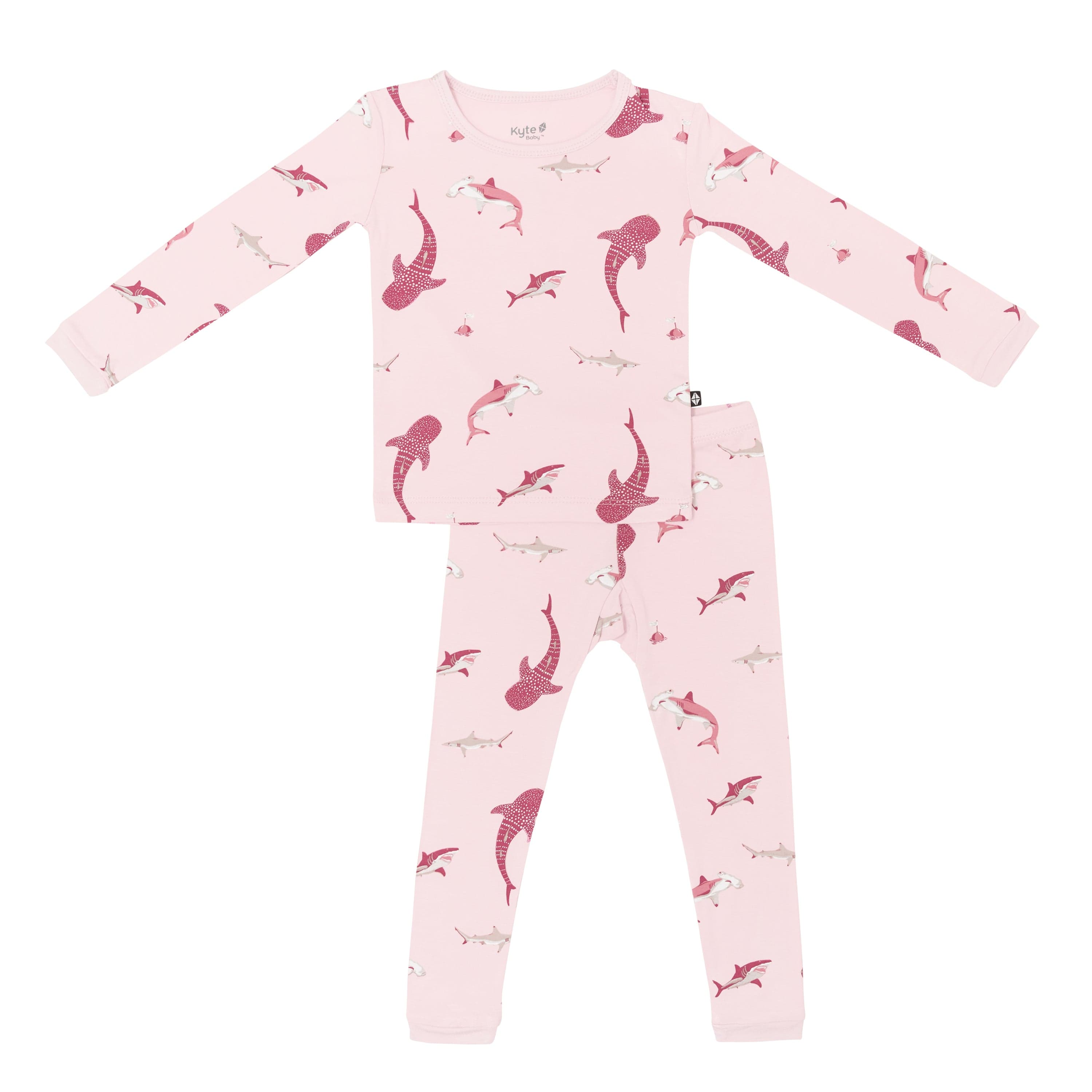 Kyte Baby Toddler Long Sleeve Pajamas Long Sleeve Pajamas in Blush Shark
