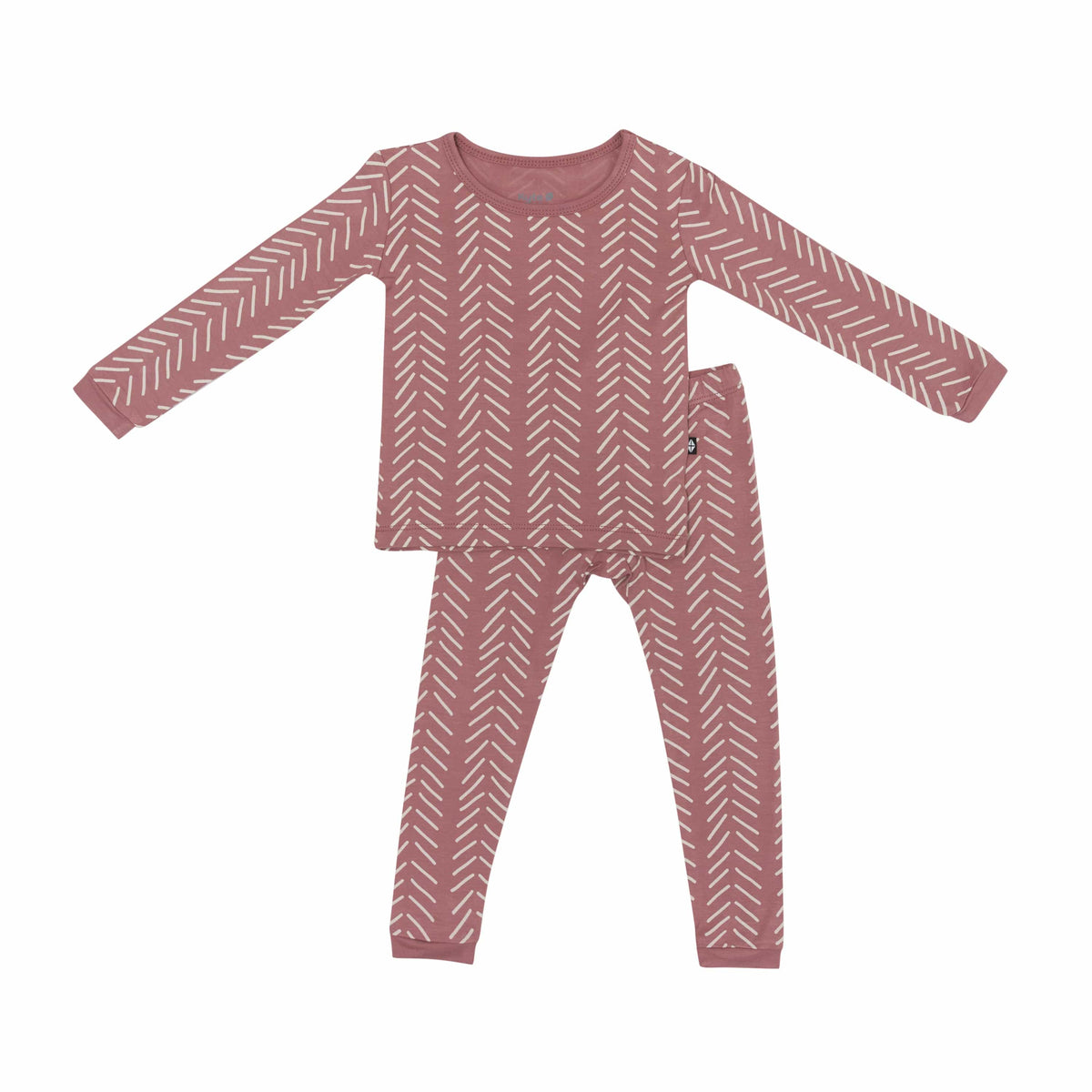 Kyte Baby Toddler Long Sleeve Pajamas Long Sleeve Pajamas in Dusty Rose Herringbone