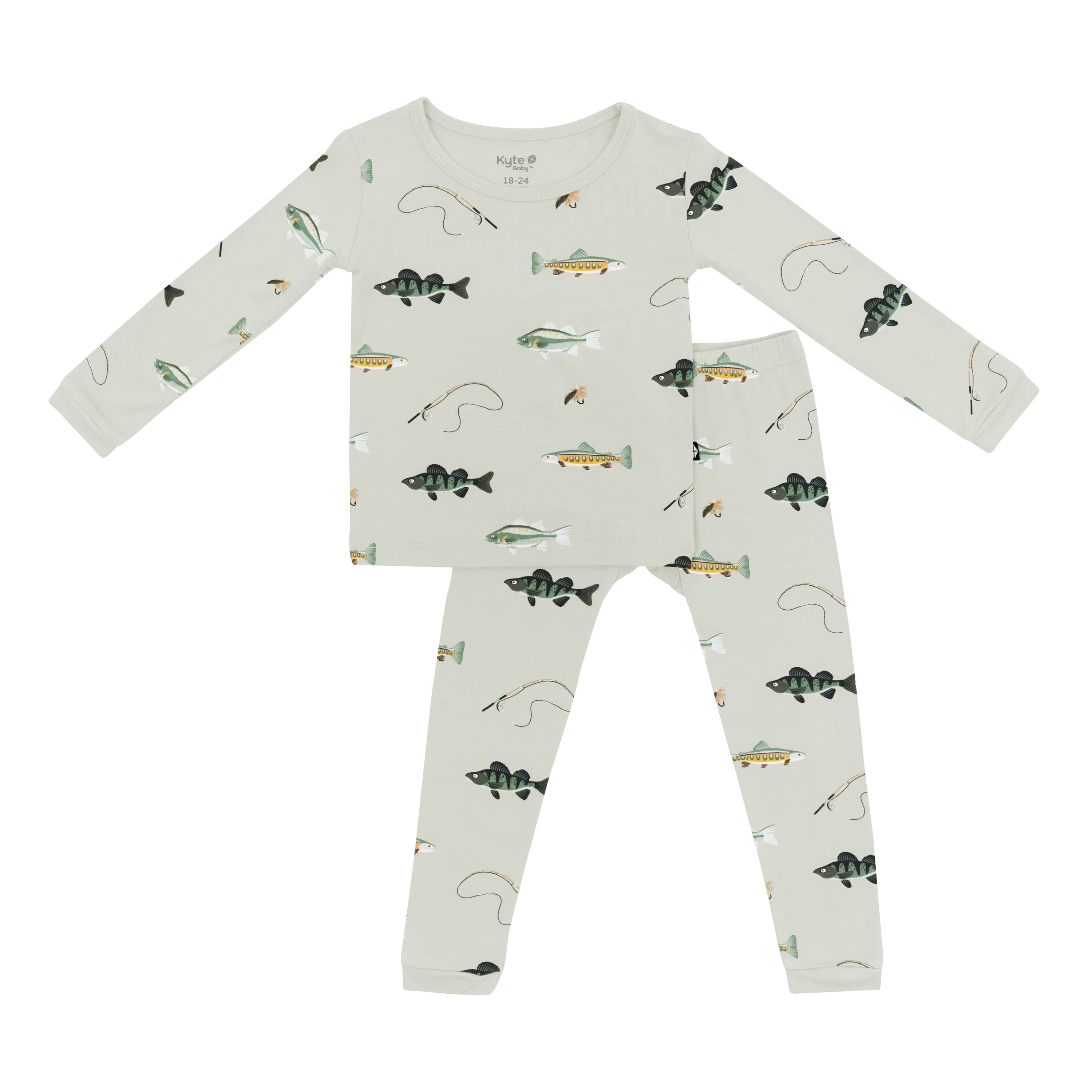 Toddler Long Sleeve Pajamas in Fishing print