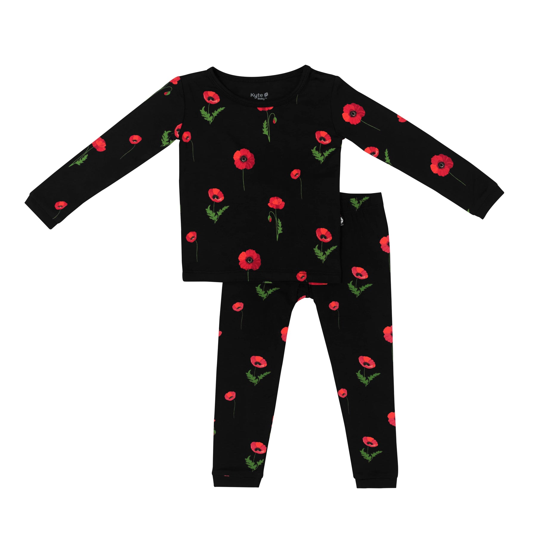 Kyte Baby Toddler Long Sleeve Pajamas Long Sleeve Pajamas in Midnight Poppies