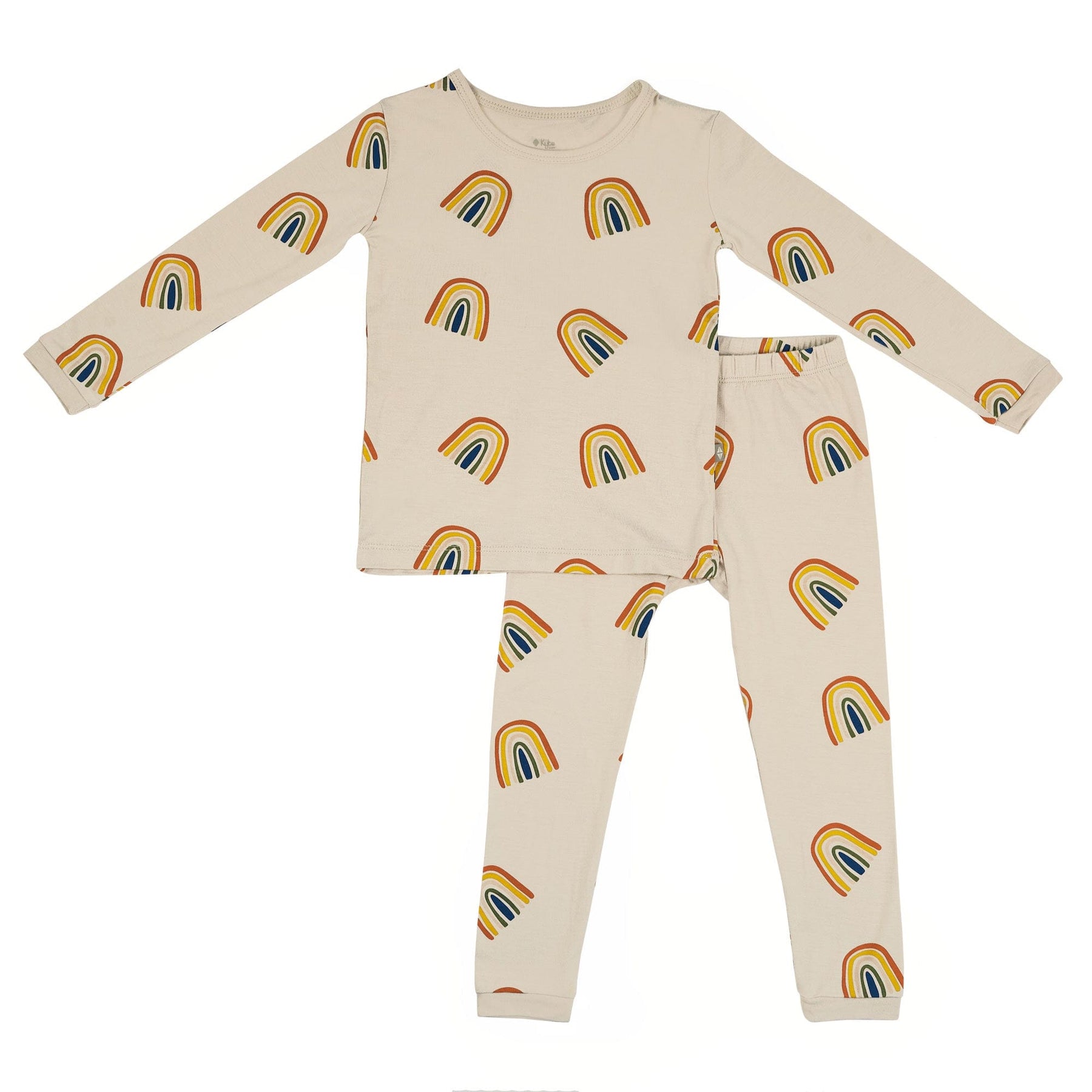 Kyte BABY Toddler Long Sleeve Pajamas Long Sleeve Pajamas in Rust Rainbow on Oat