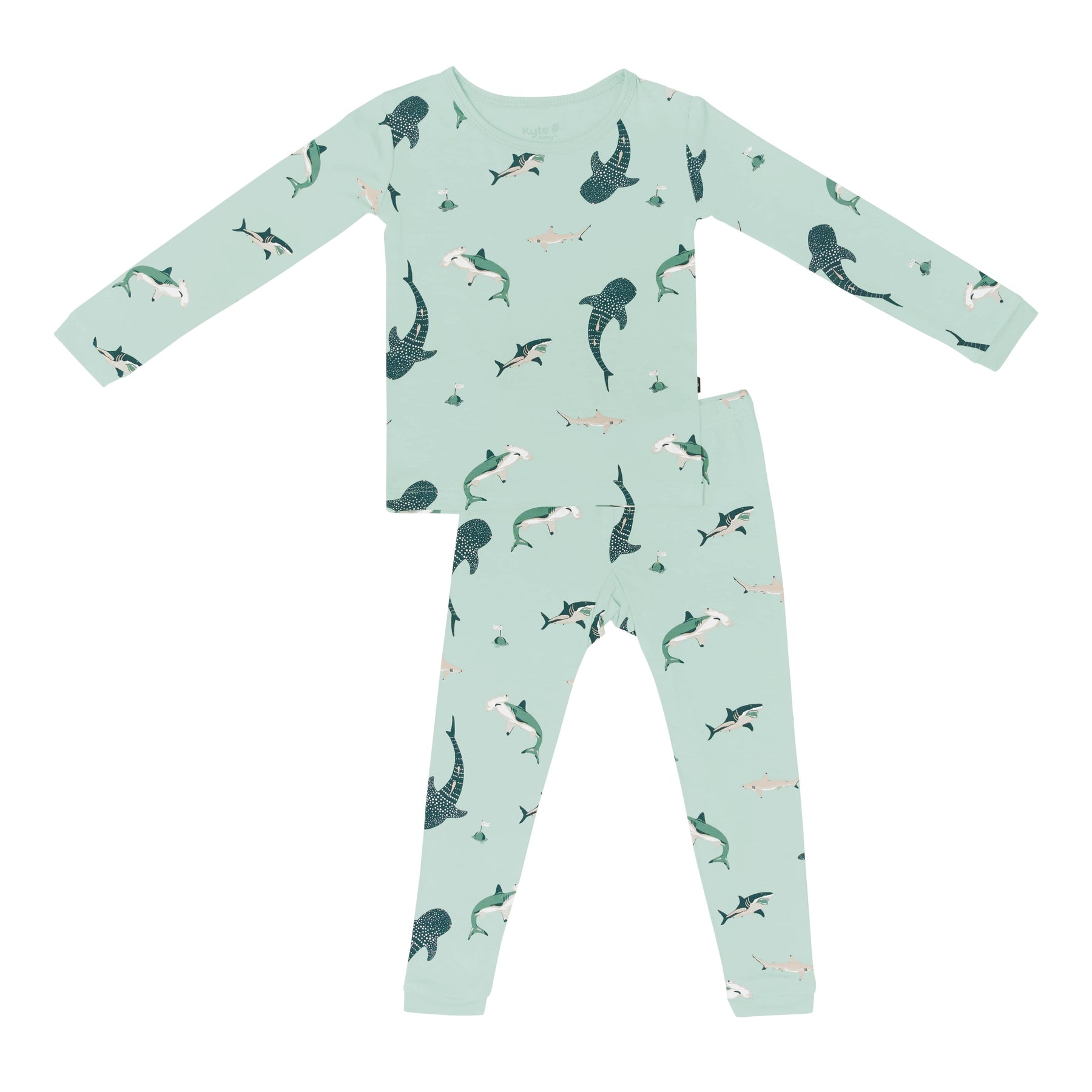 Kyte Baby Toddler Long Sleeve Pajamas Long Sleeve Pajamas in Sage Shark