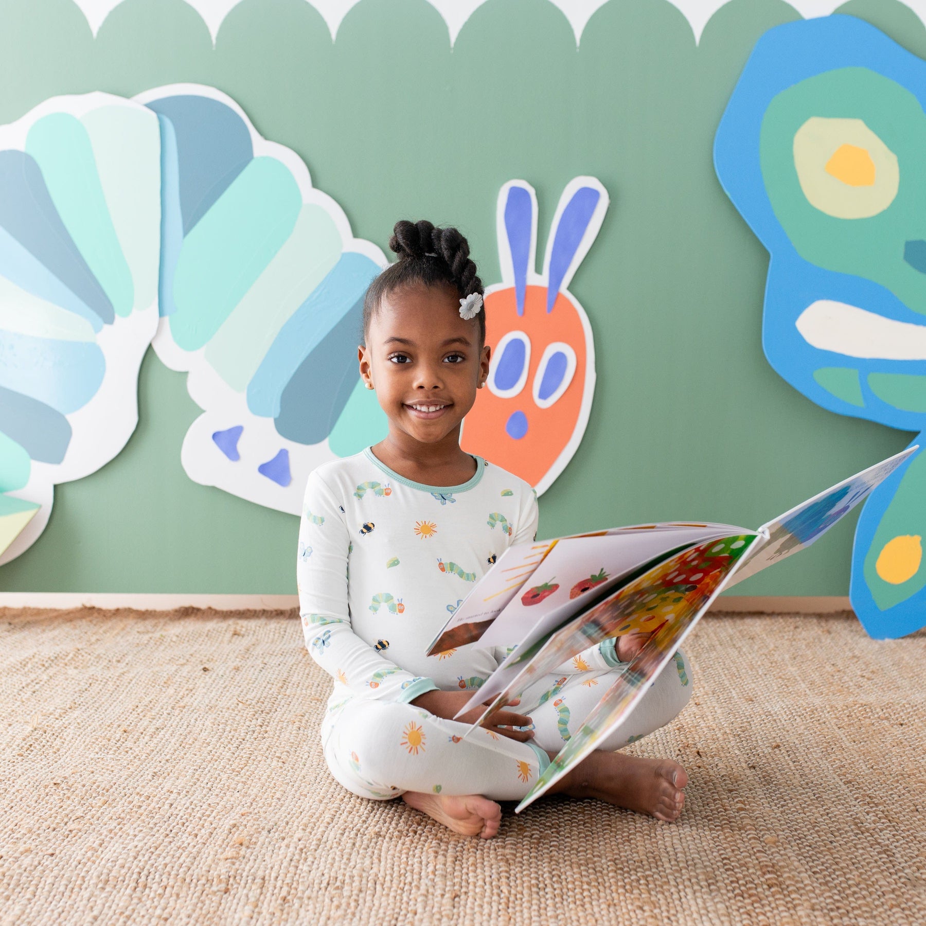 Kyte Baby Toddler Long Sleeve Pajamas Long Sleeve Pajamas in The Very Hungry Caterpillar™ and Friends