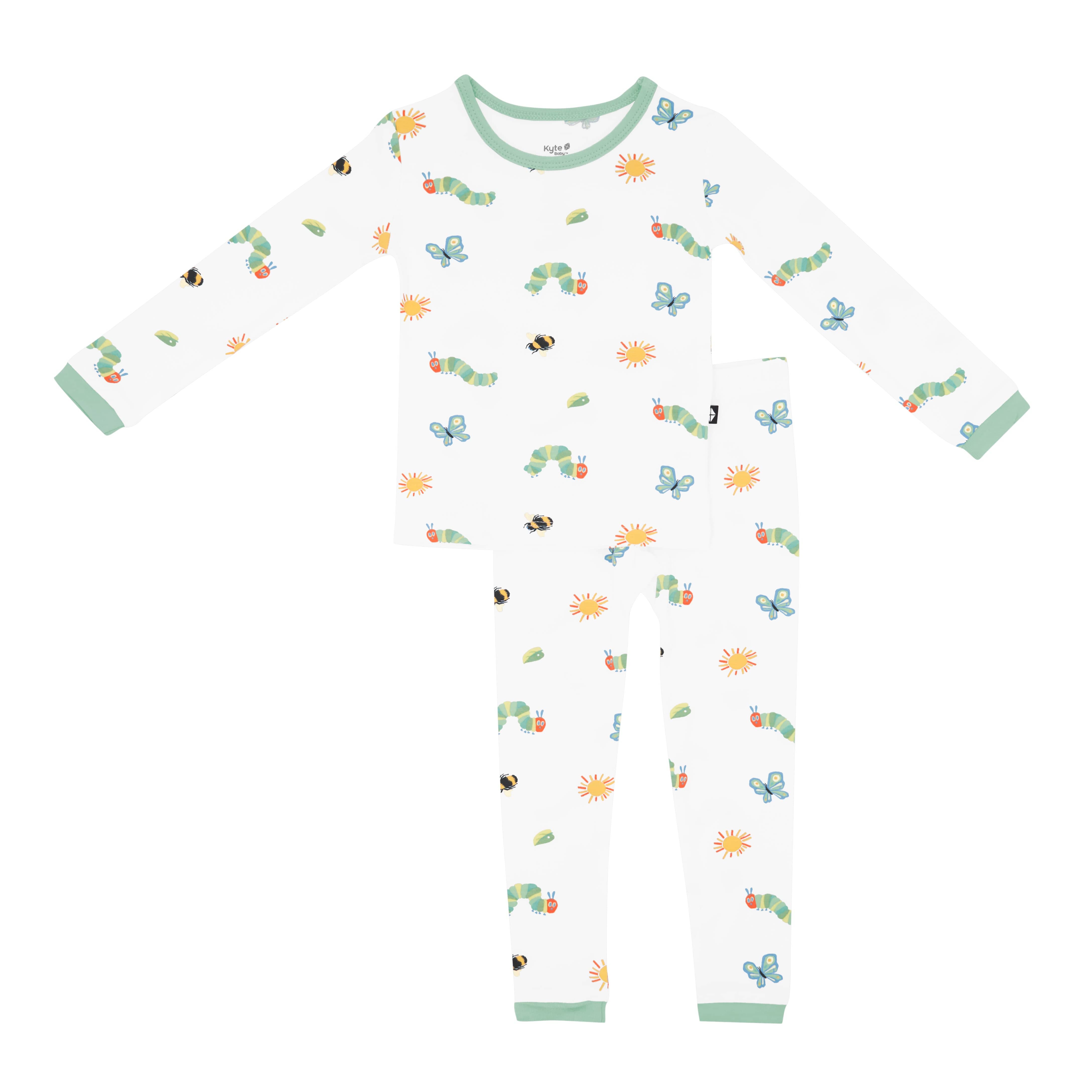 Kyte Baby Toddler Long Sleeve Pajamas Long Sleeve Pajamas in The Very Hungry Caterpillar™ and Friends