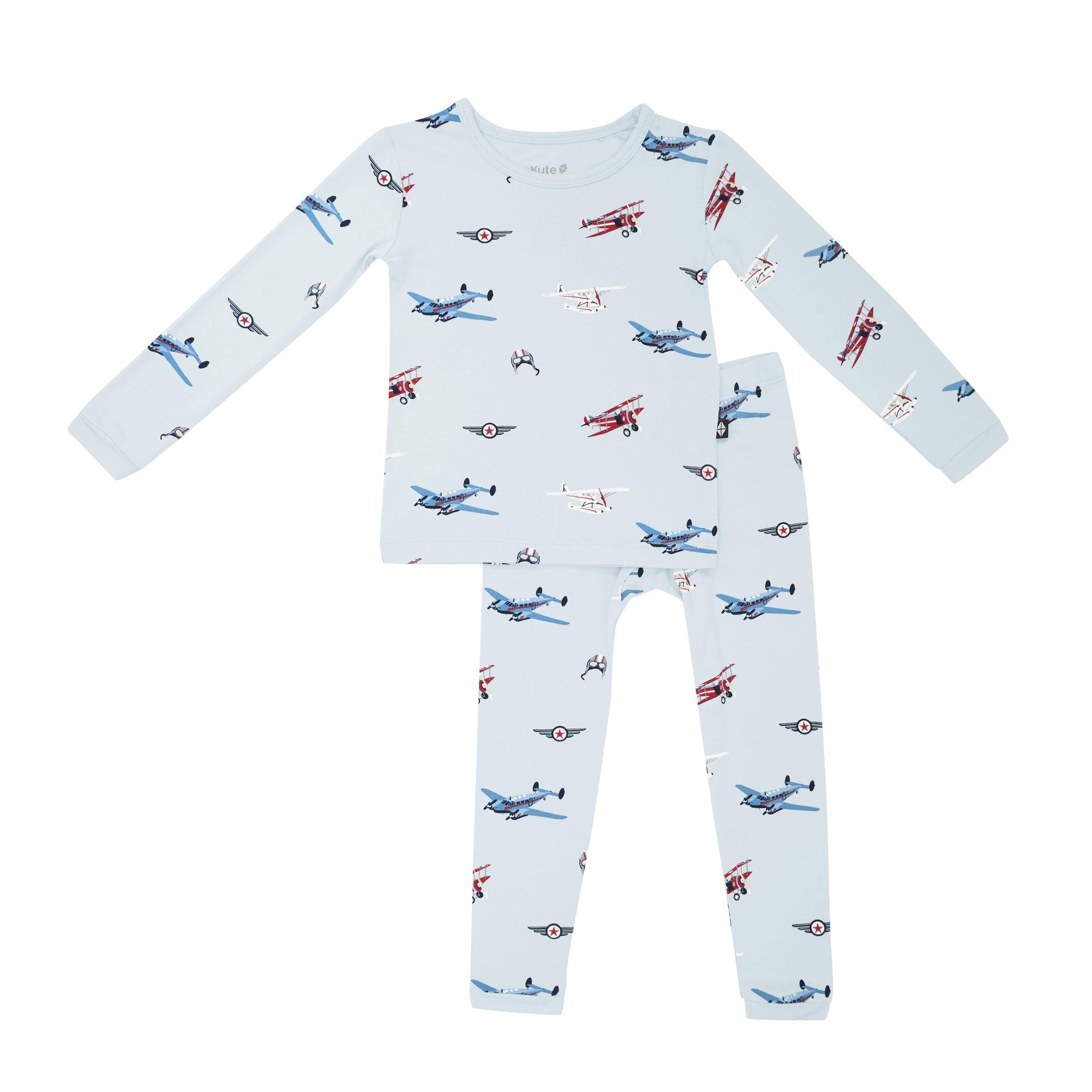 Kyte Baby Toddler Long Sleeve Pajamas Long Sleeve Pajamas in Vintage Planes