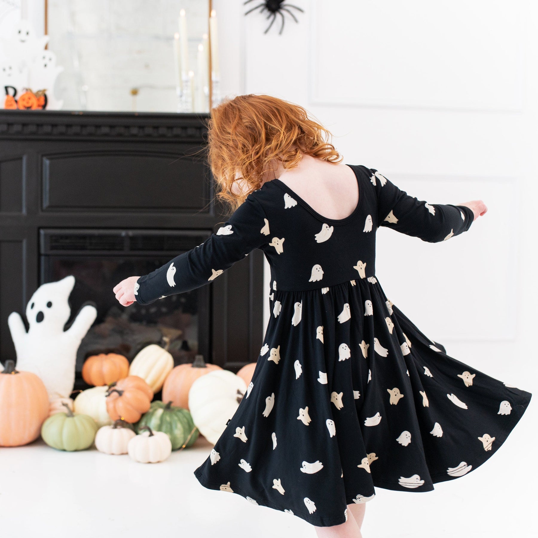Kyte Baby Toddler Long Sleeve Twirl Dress Long Sleeve Twirl Dress in Boo