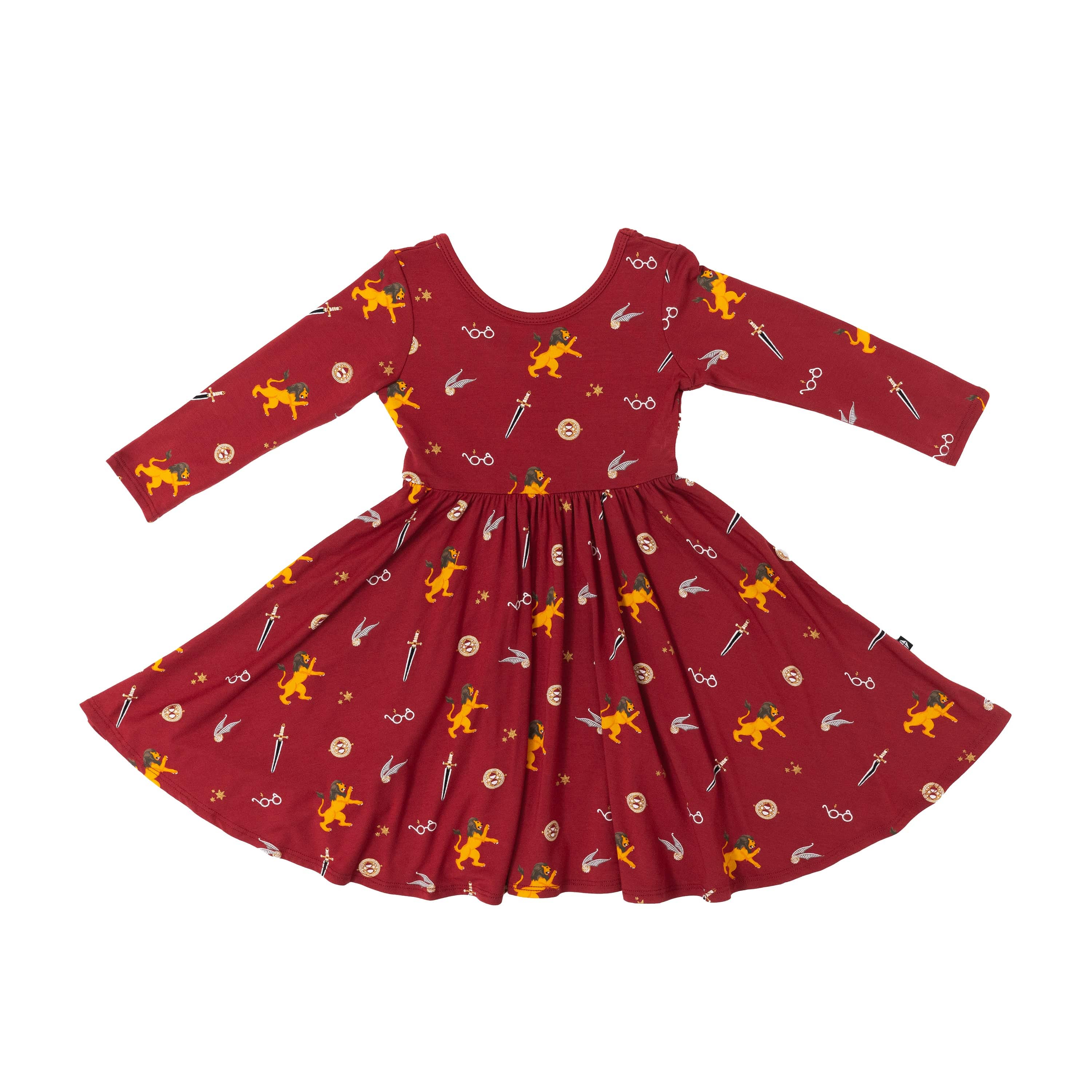 Kyte BABY Toddler Long Sleeve Twirl Dress Long Sleeve Twirl Dress in Gryffindor™