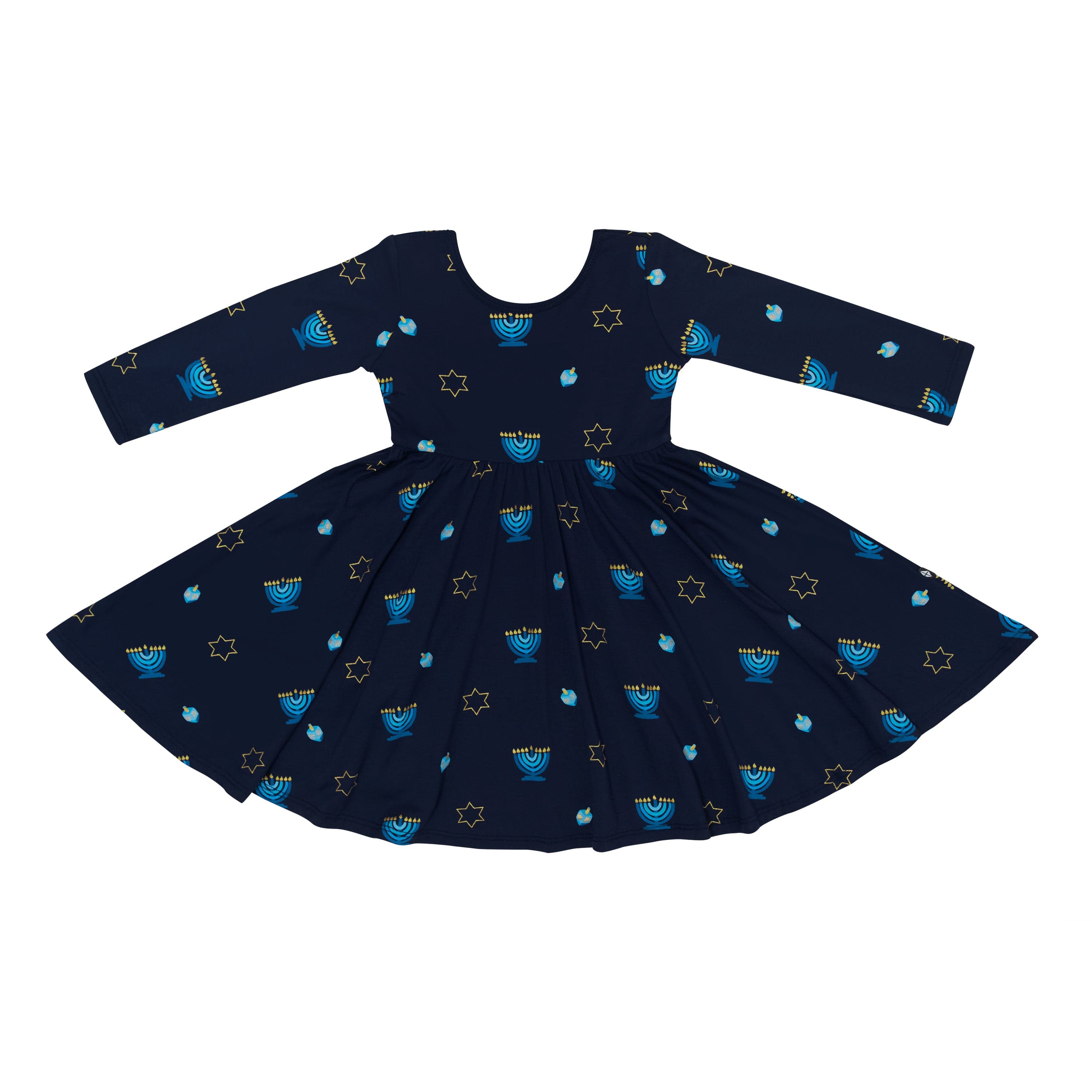 Kyte Baby Toddler Long Sleeve Twirl Dress Long Sleeve Twirl Dress in Hanukkah