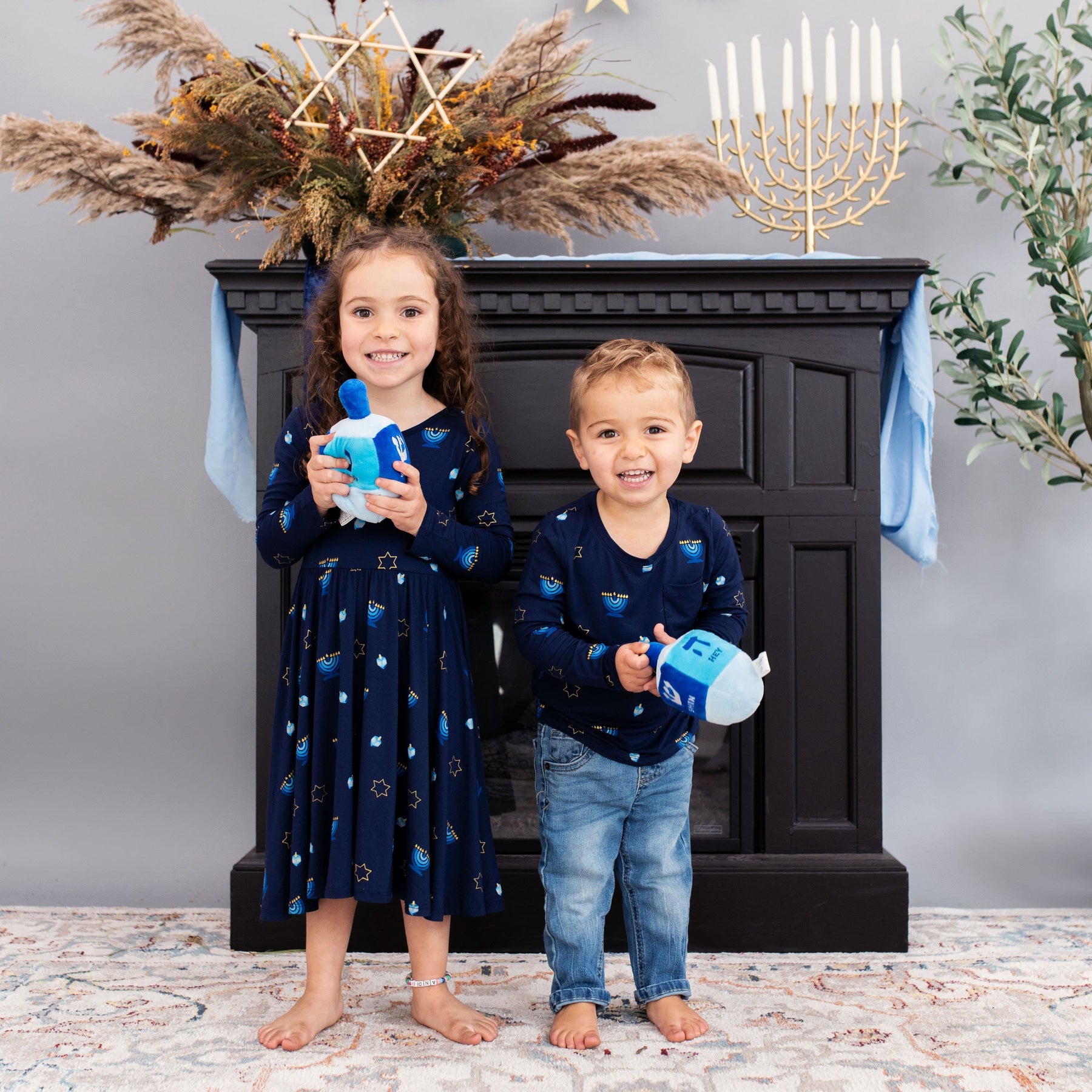 Kyte Baby Toddler Long Sleeve Twirl Dress Long Sleeve Twirl Dress in Hanukkah