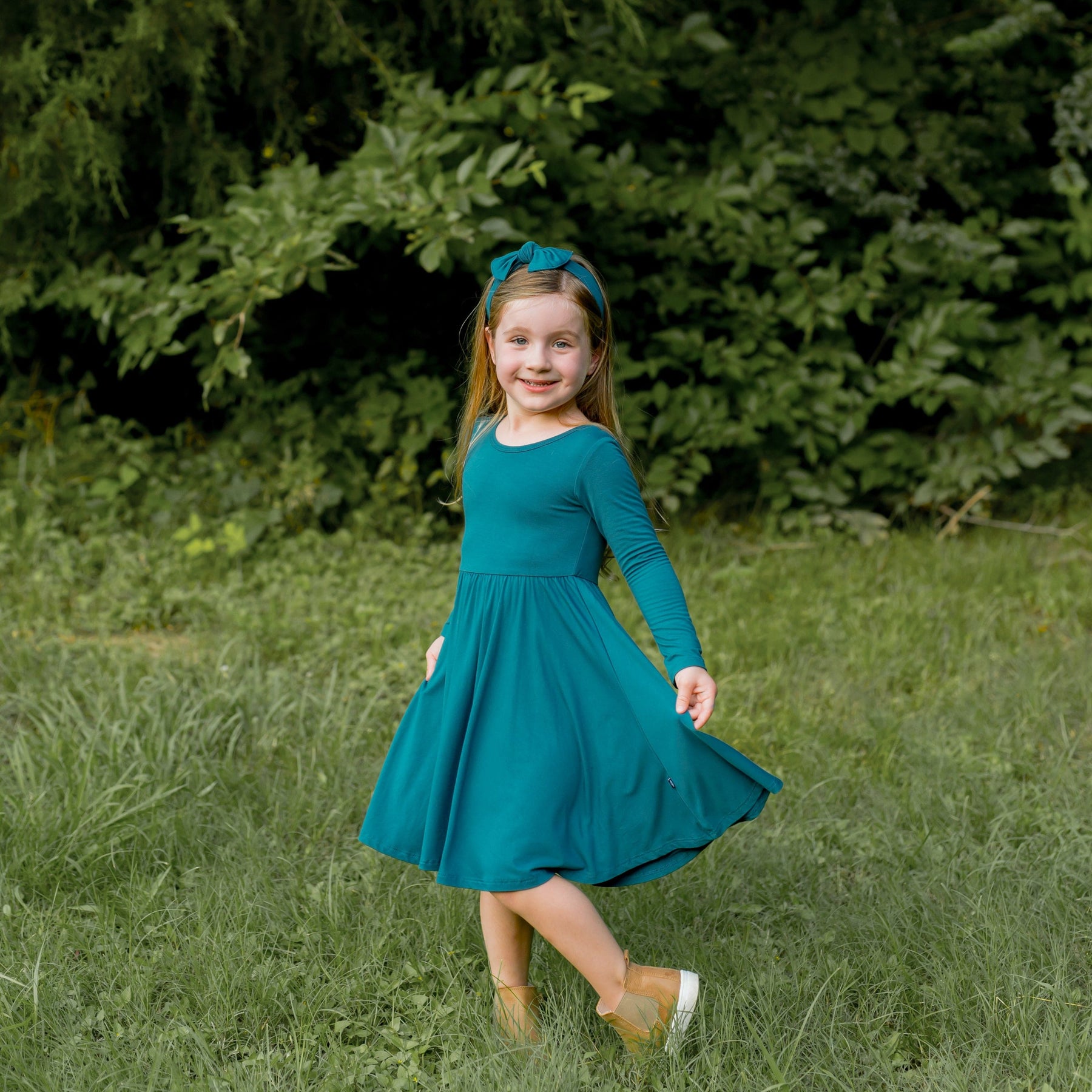 Kyte Baby Toddler Long Sleeve Twirl Dress Long Sleeve Twirl Dress in Loch