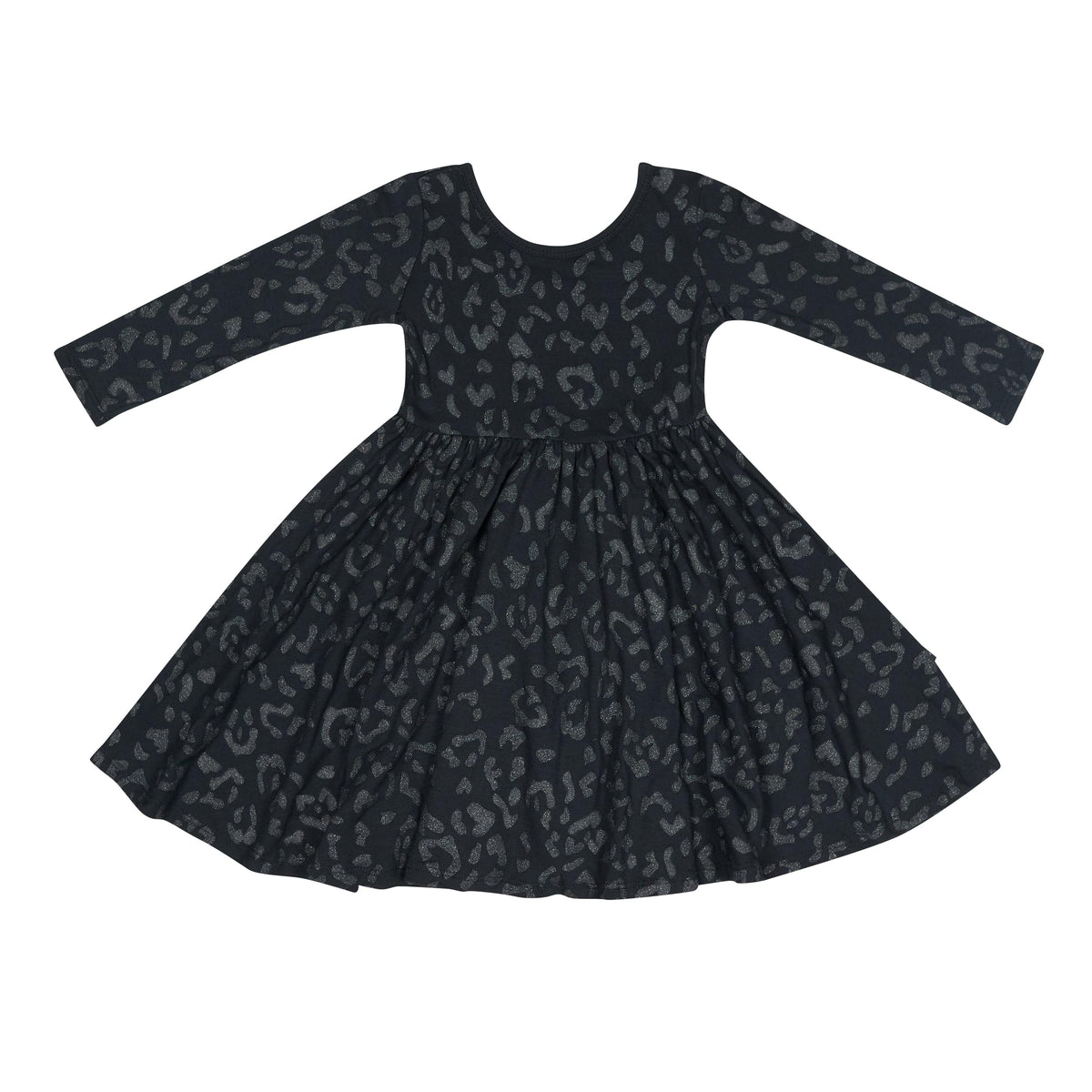 Kyte Baby Toddler Long Sleeve Twirl Dress Long Sleeve Twirl Dress in Midnight Leopard