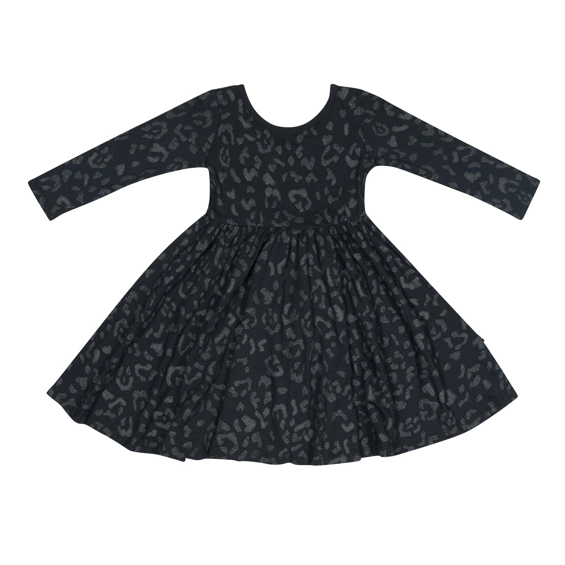 Kyte Baby Toddler Long Sleeve Twirl Dress Long Sleeve Twirl Dress in Midnight Leopard