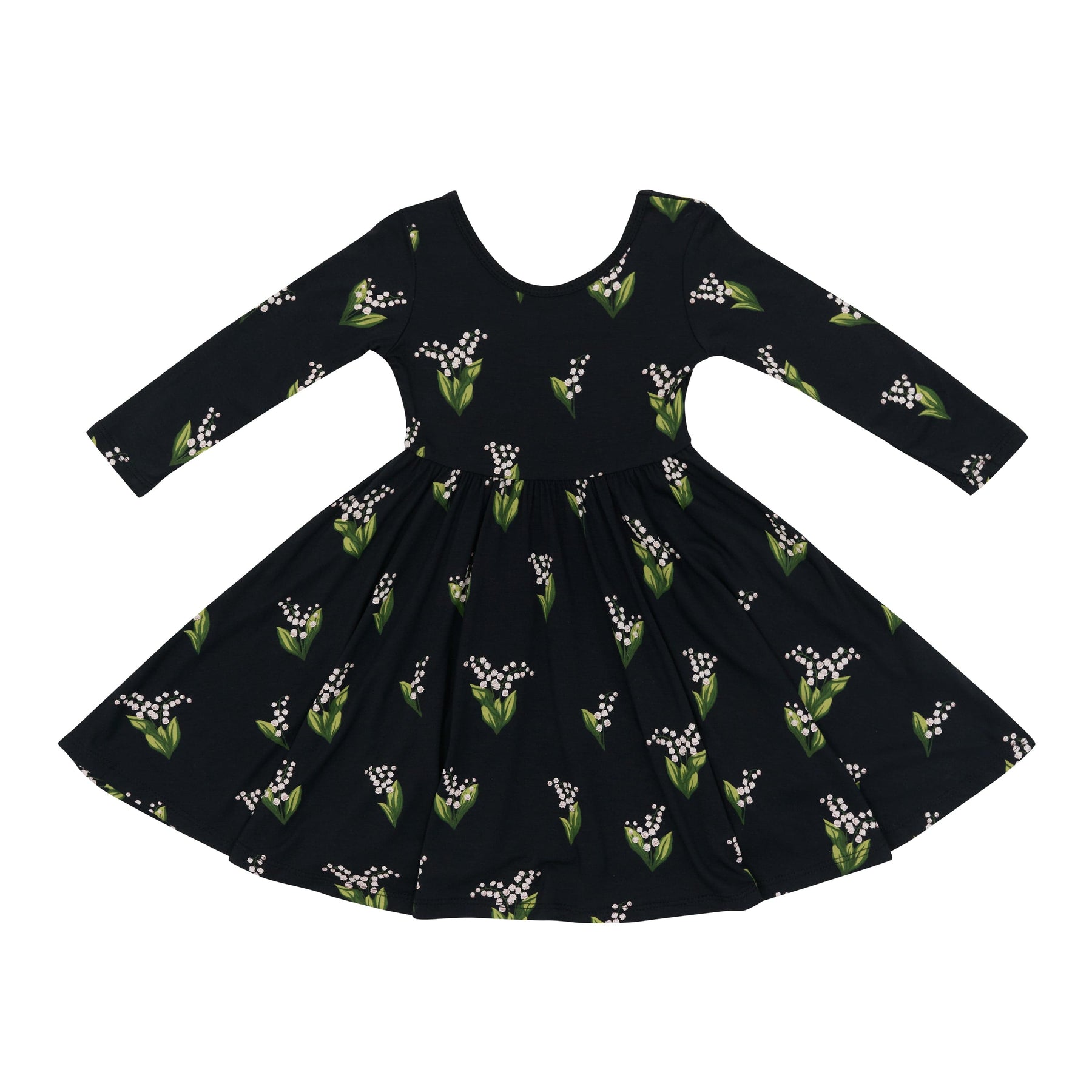 Kyte Baby Toddler Long Sleeve Twirl Dress Long Sleeve Twirl Dress in Midnight Lily