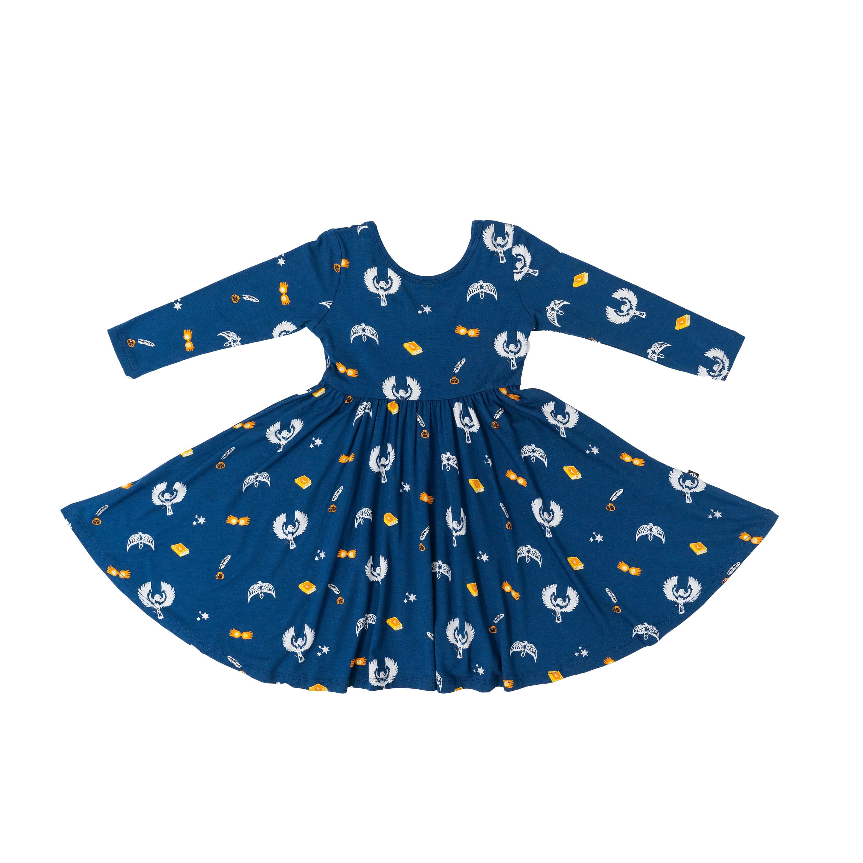 Kyte BABY Toddler Long Sleeve Twirl Dress Long Sleeve Twirl Dress in Ravenclaw™