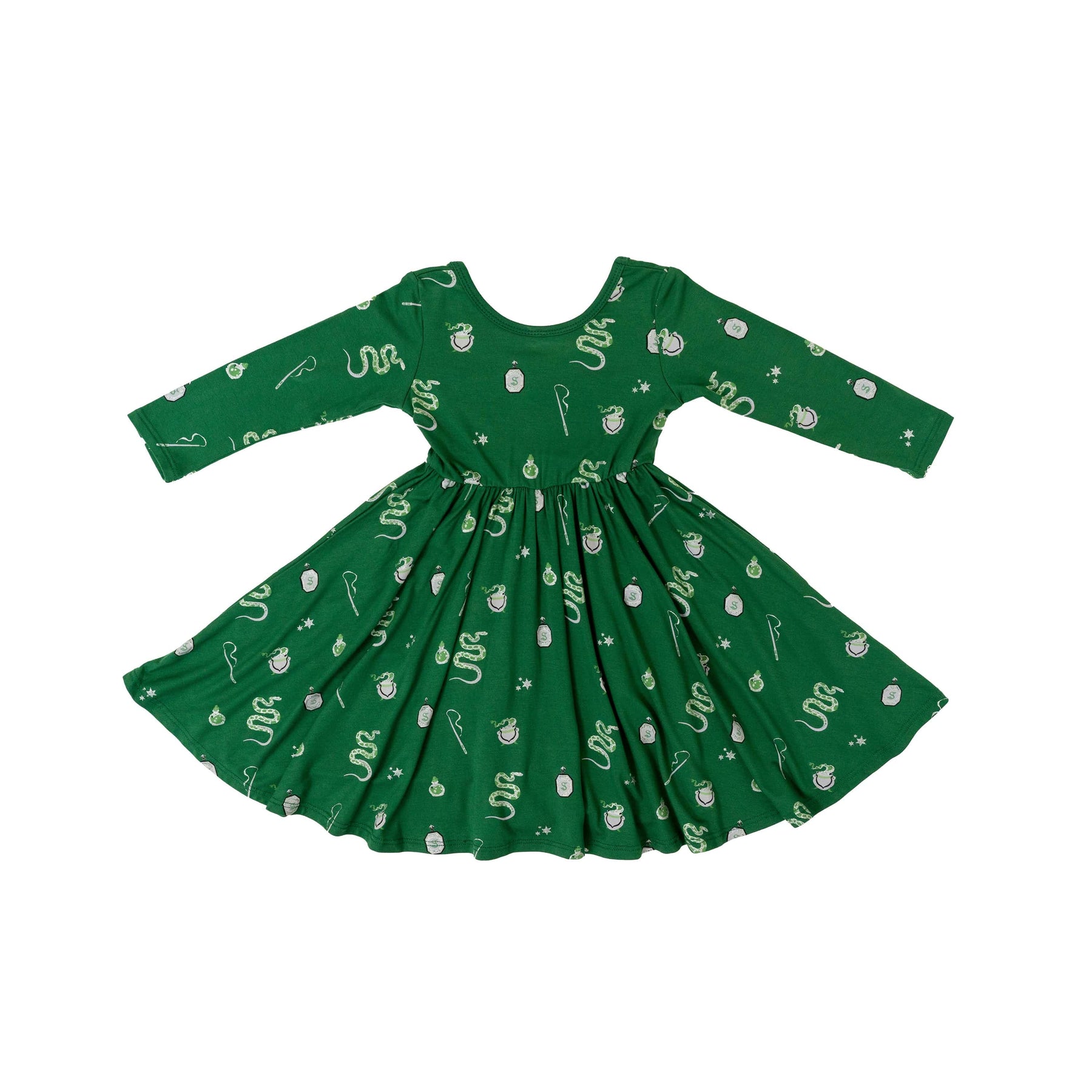 Kyte Baby Toddler Long Sleeve Twirl Dress Long Sleeve Twirl Dress in Slytherin™