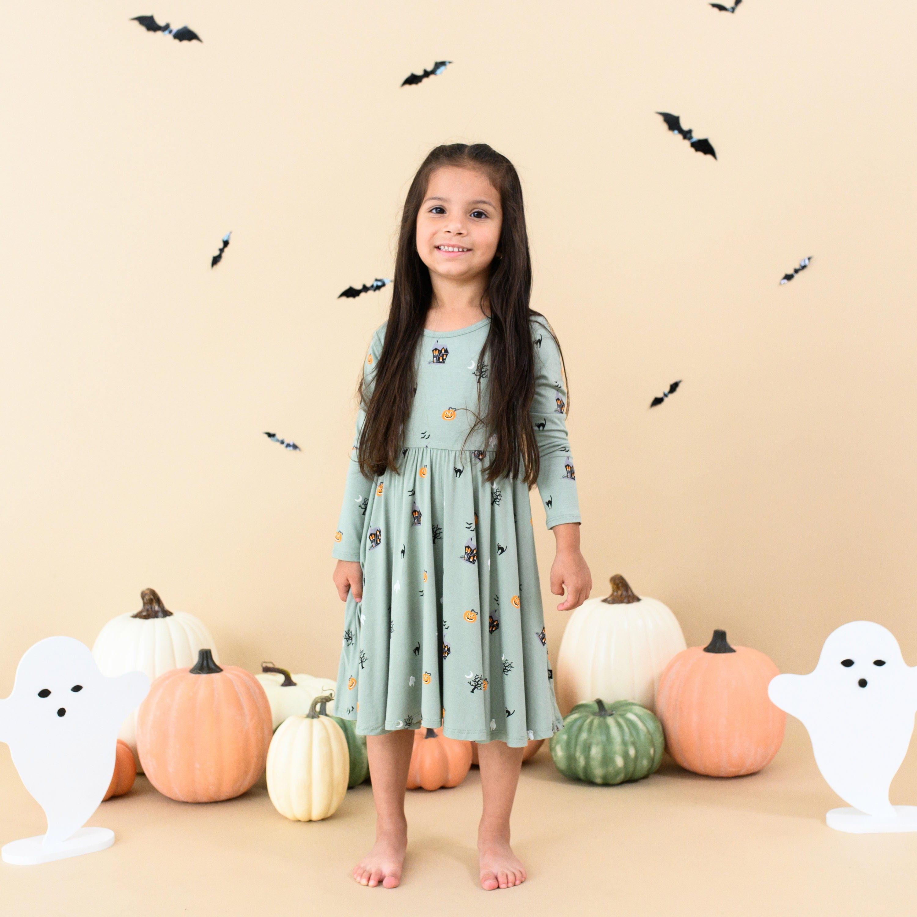 Kyte Baby Toddler Long Sleeve Twirl Dress Long Sleeve Twirl Dress in Spooky