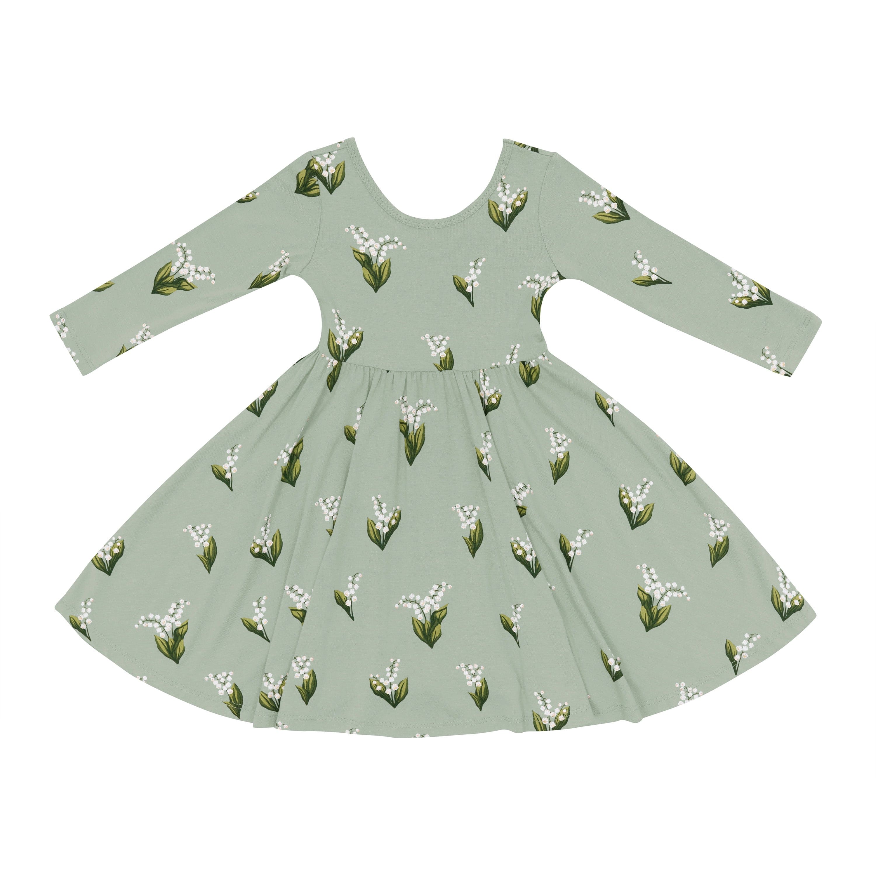 Kyte Baby Toddler Long Sleeve Twirl Dress Long Sleeve Twirl Dress in Thyme Lily