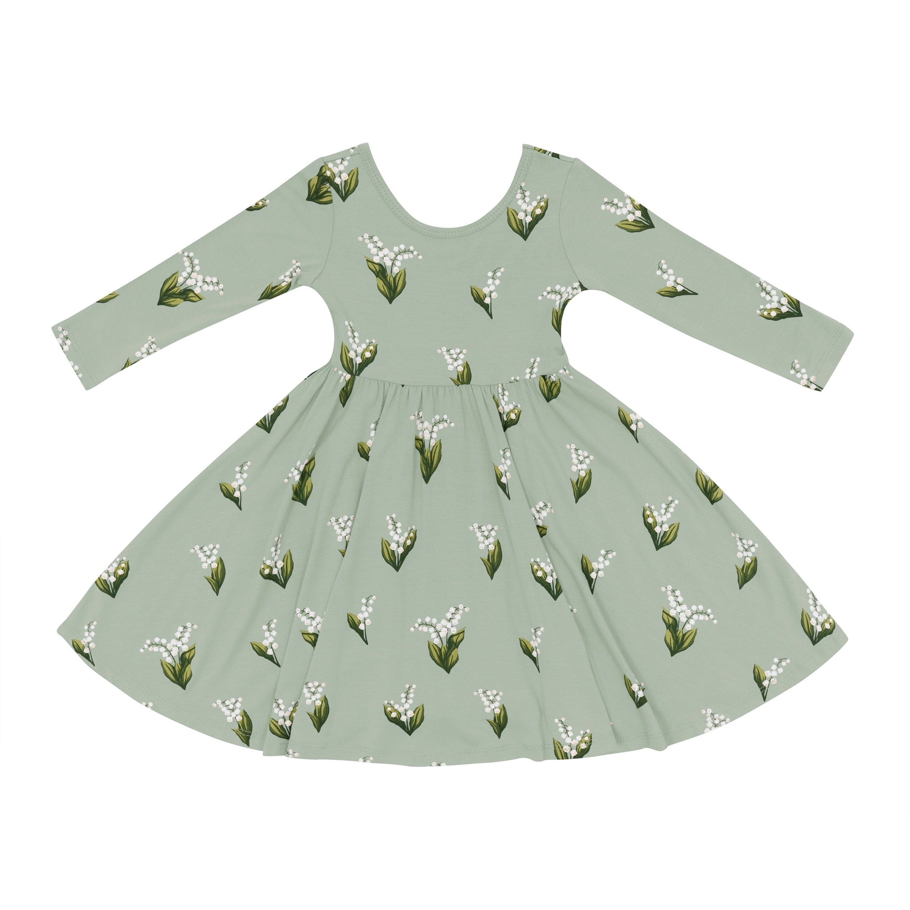 Kyte Baby Toddler Long Sleeve Twirl Dress Long Sleeve Twirl Dress in Thyme Lily