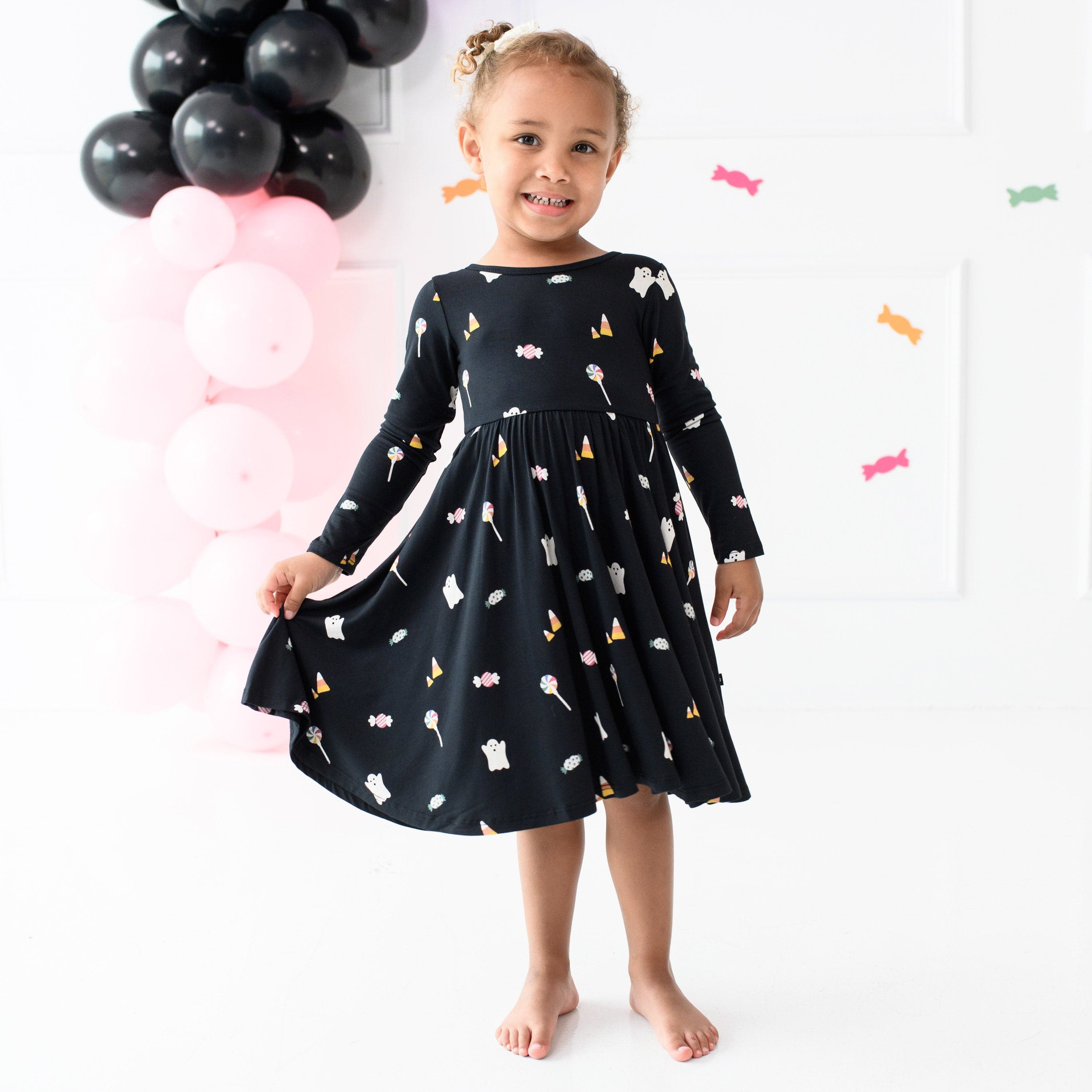 Kyte Baby Toddler Long Sleeve Twirl Dress Long Sleeve Twirl Dress in Trick or Treat