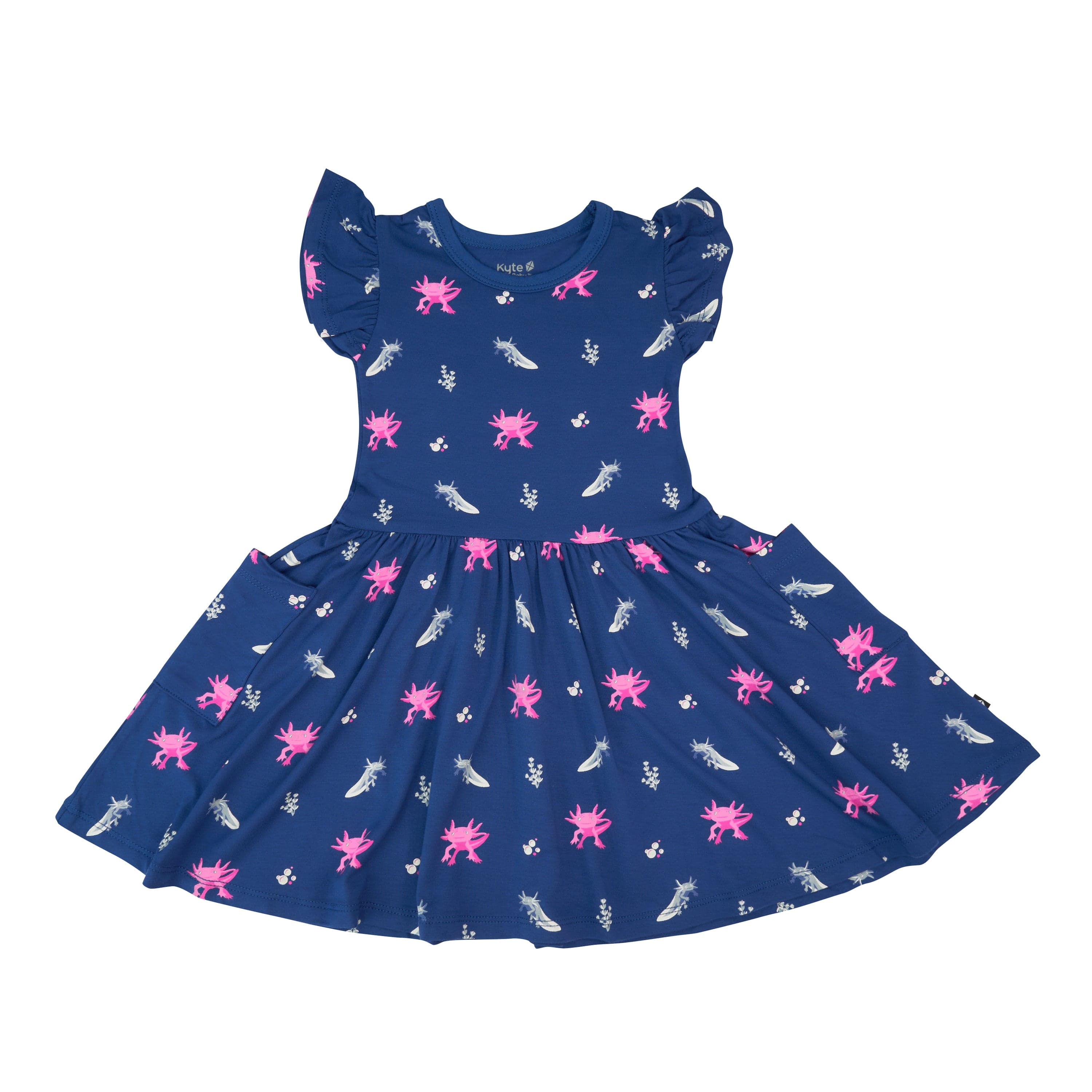Kyte Baby Toddler Short Sleeve Pocket Dress Pocket Dress in Axolotl