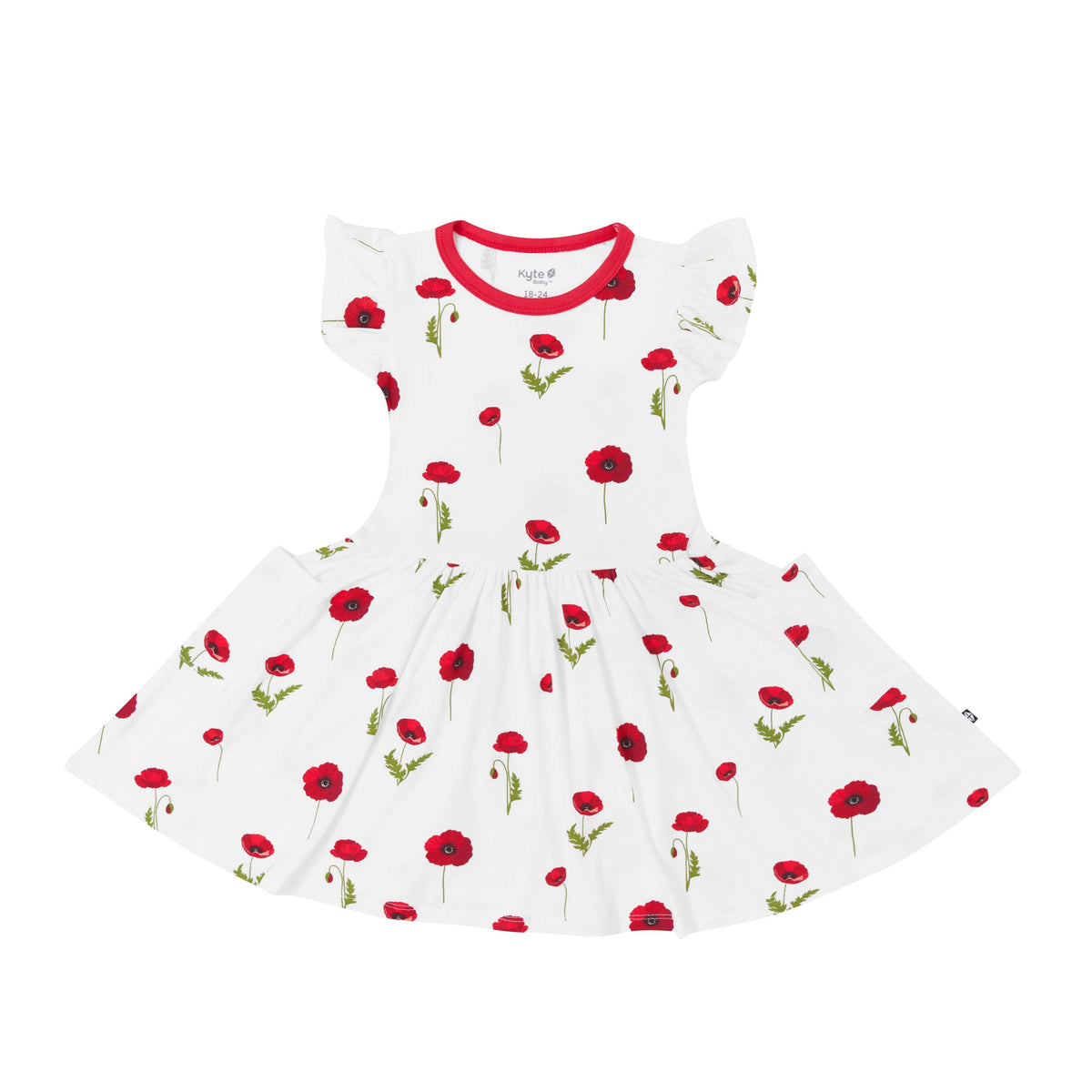 Kyte Baby Toddler Short Sleeve Pocket Dress Pocket Dress in Cloud Poppies