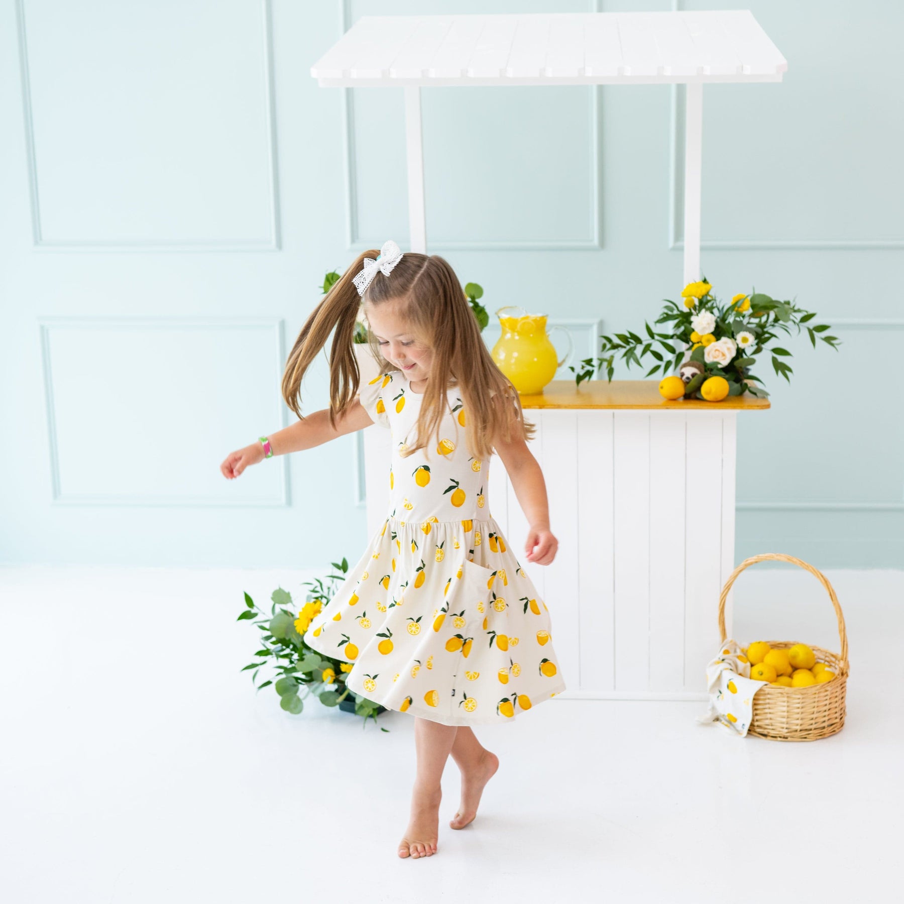 Kyte Baby Toddler Short Sleeve Pocket Dress Pocket Dress in Lemon