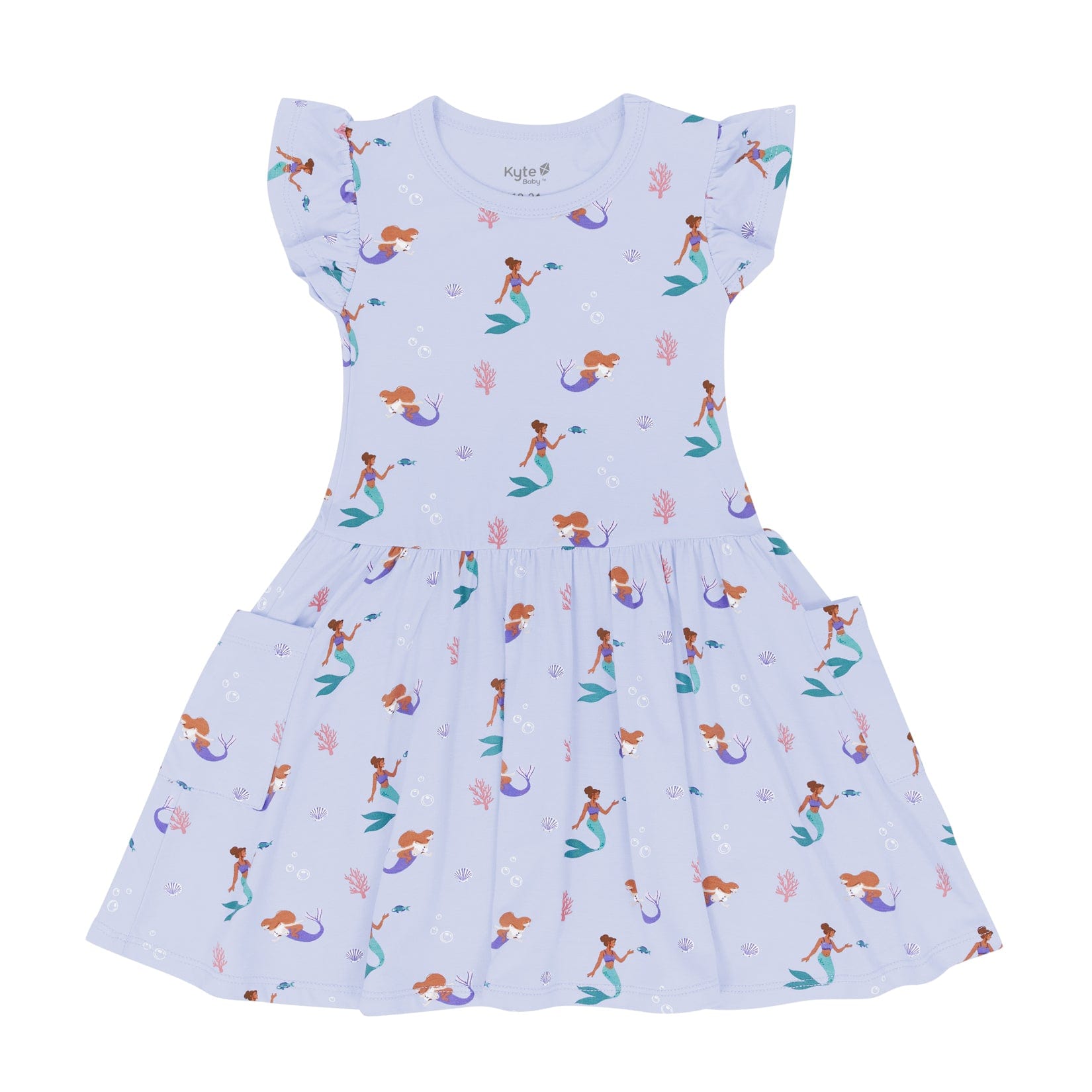 Kyte Baby Toddler Short Sleeve Pocket Dress Pocket Dress in Mermaid