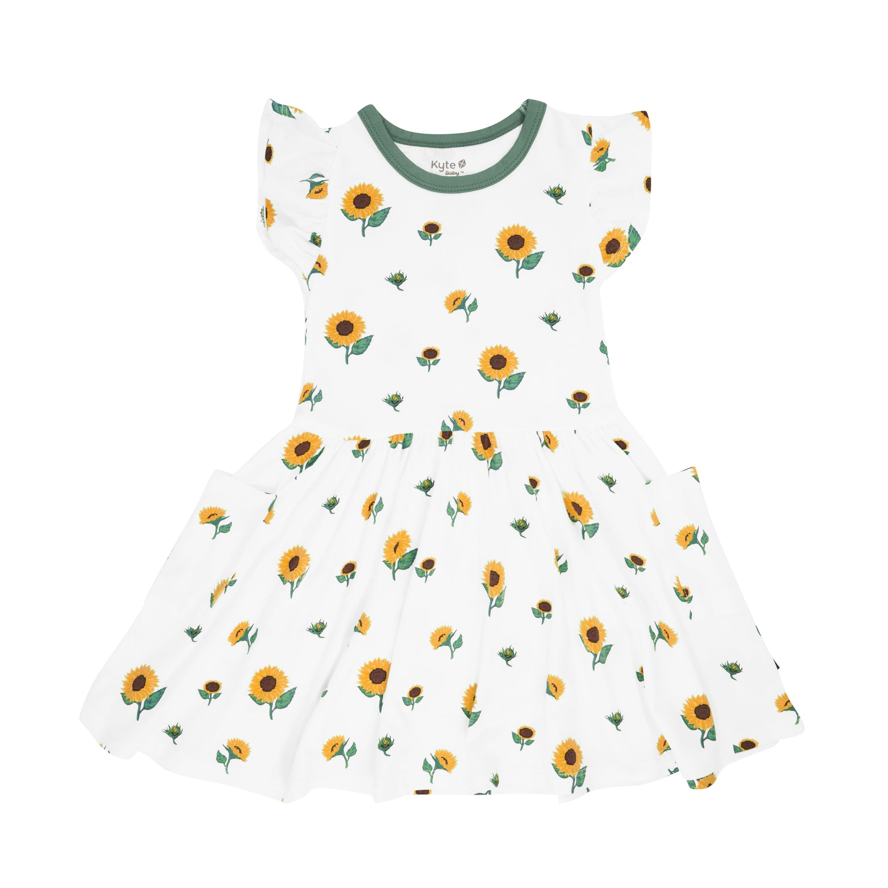 Kyte Baby Toddler Short Sleeve Pocket Dress Pocket Dress in Sunflower
