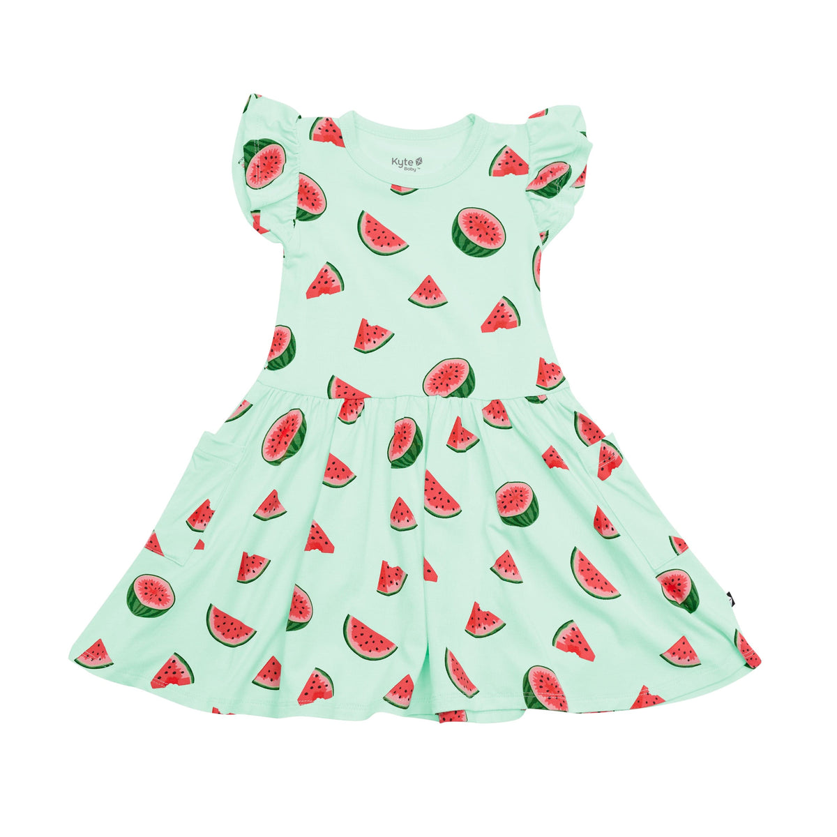 Kyte Baby Toddler Short Sleeve Pocket Dress Pocket Dress in Watermelon