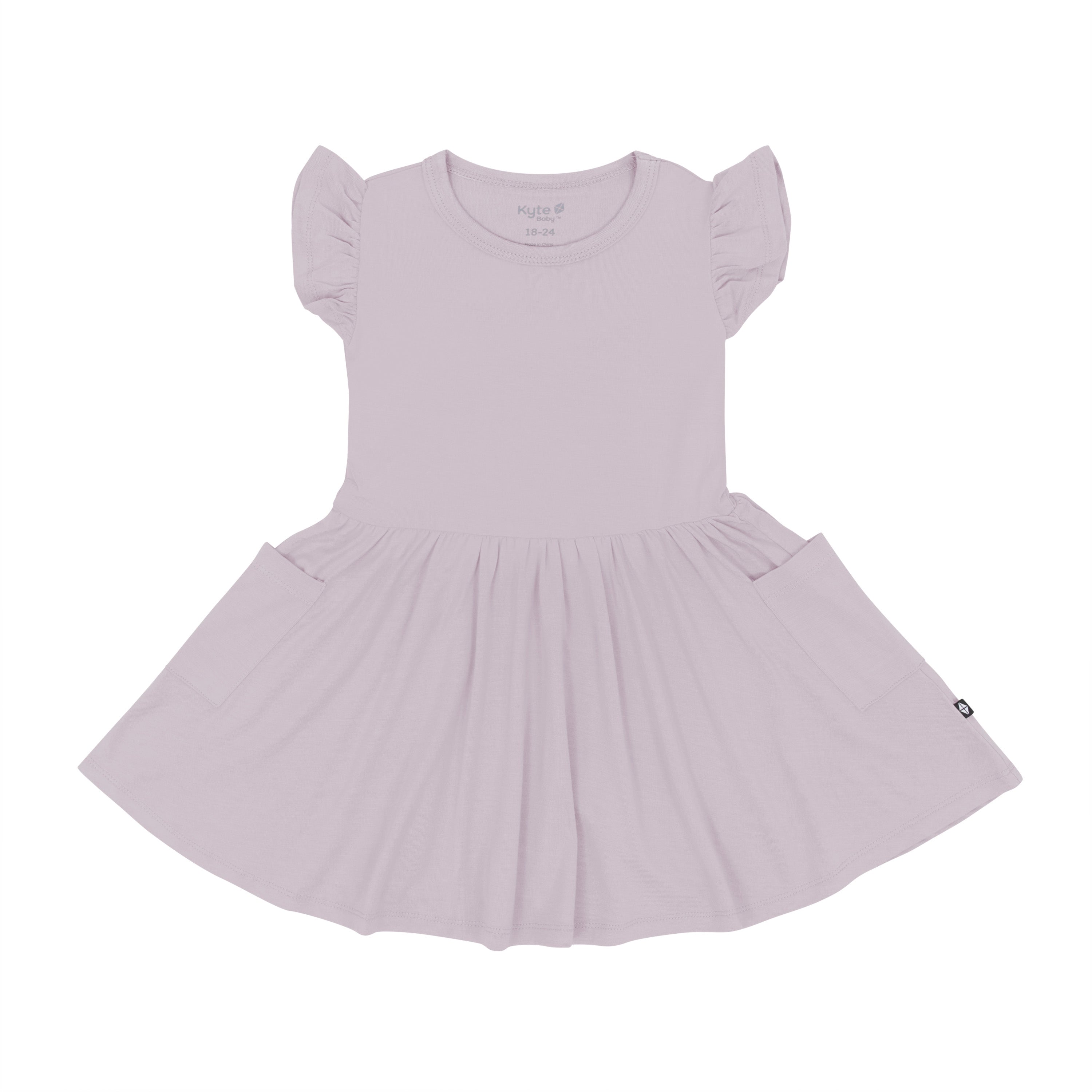 Kyte Baby Toddler Short Sleeve Pocket Dress Pocket Dress in Wisteria