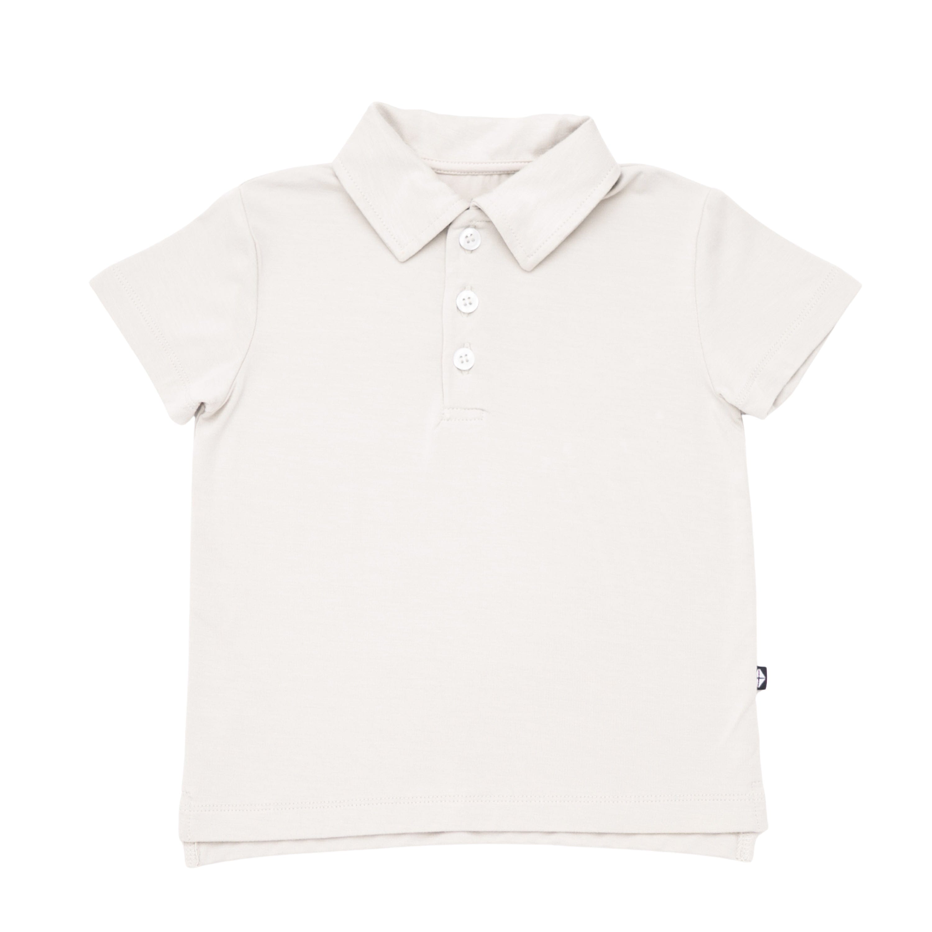 Kyte Baby Toddler Short Sleeve Polo in Oat