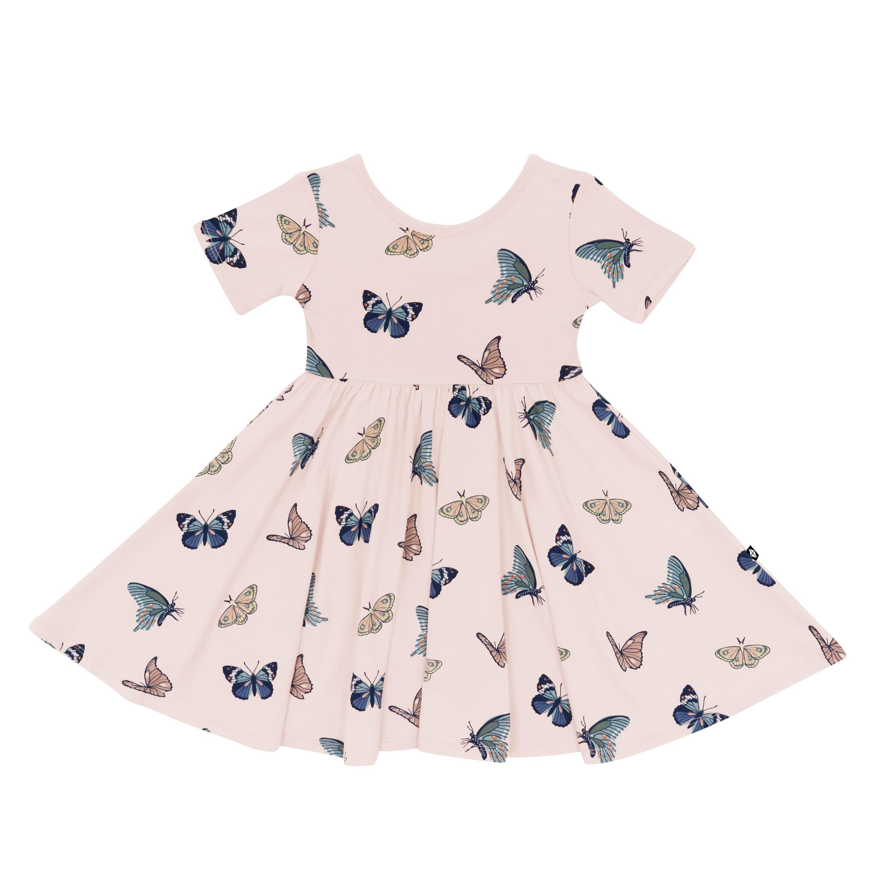 Kyte Baby Toddler Short Sleeve Twirl Dress Twirl Dress in Blush Butterfly