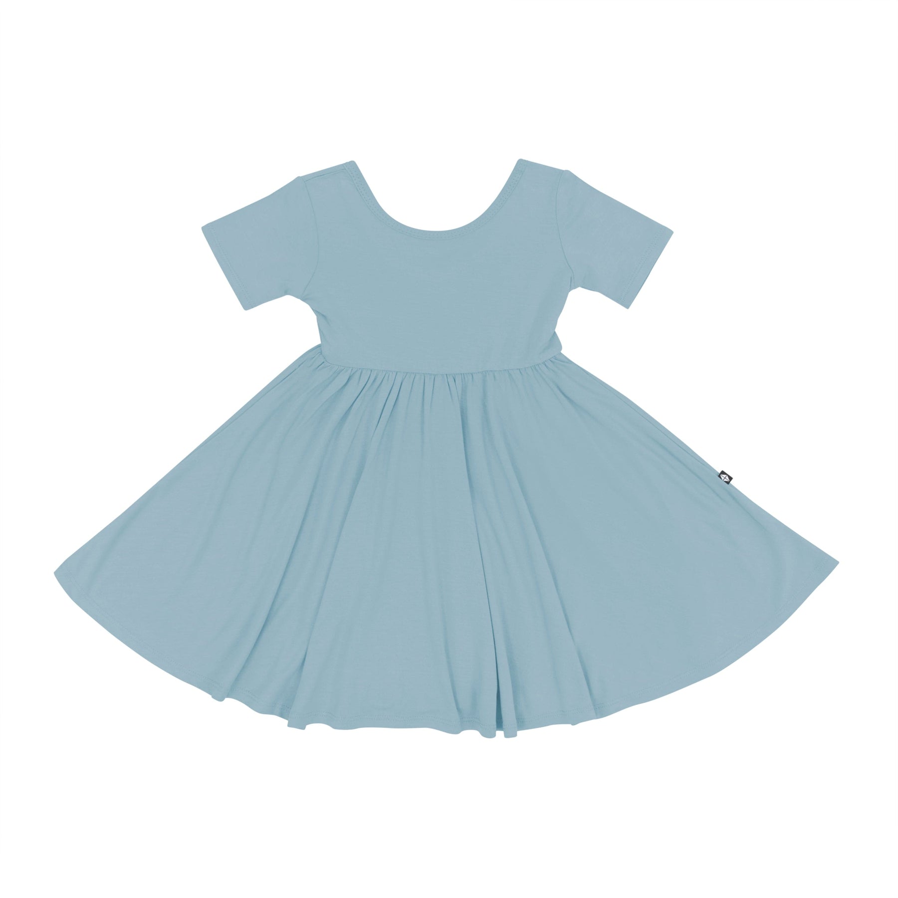Kyte Baby Toddler Short Sleeve Twirl Dress Twirl Dress in Dusty Blue