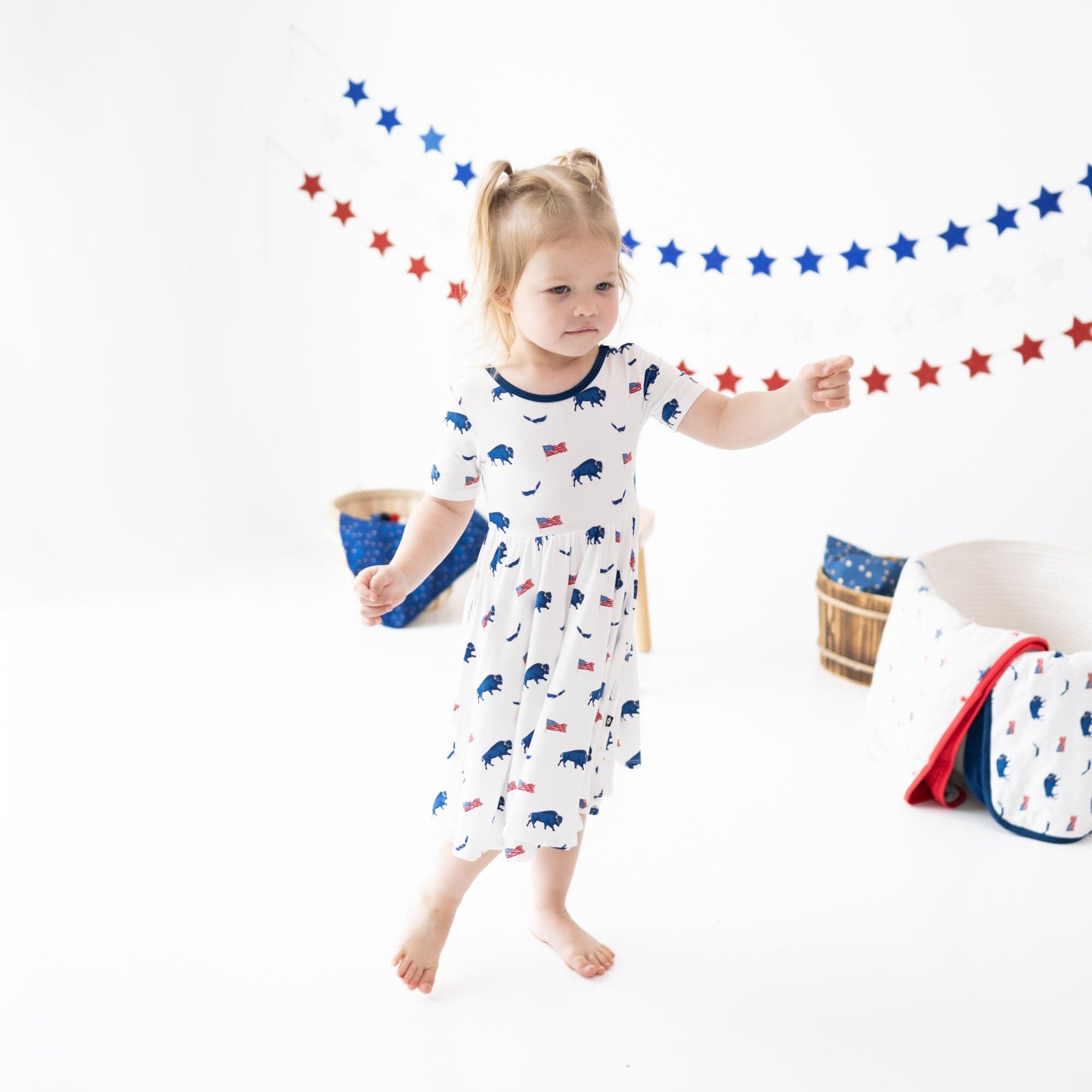 Kyte Baby Toddler Short Sleeve Twirl Dress Twirl Dress in Frontier