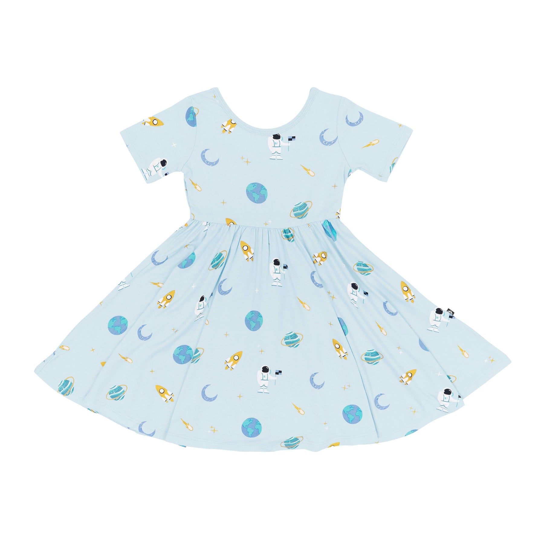 Kyte Baby Toddler Short Sleeve Twirl Dress Twirl Dress in Ice Space