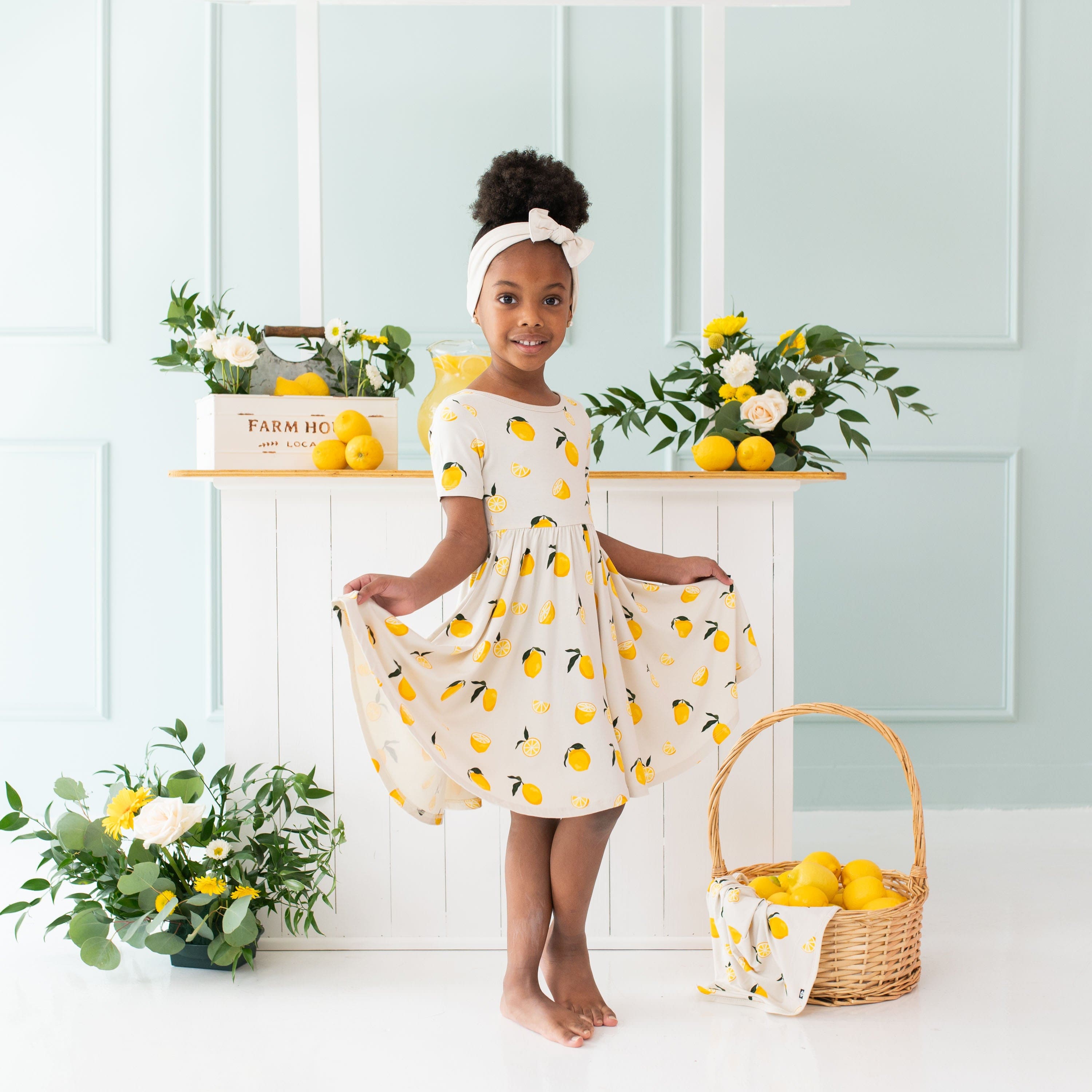 Kyte Baby Toddler Short Sleeve Twirl Dress Twirl Dress in Lemon