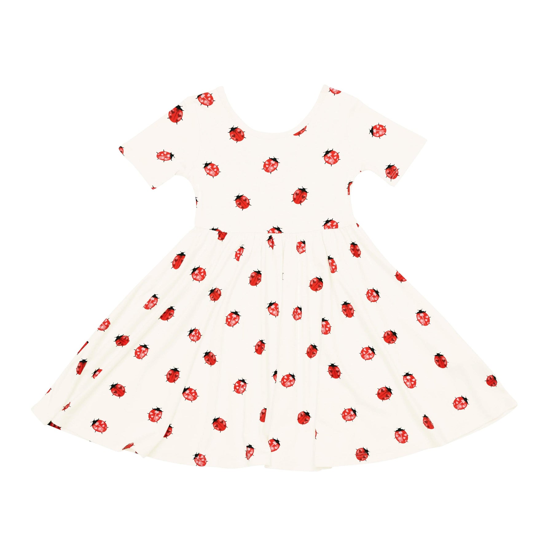 Kyte Baby Toddler Short Sleeve Twirl Dress Twirl Dress in Love Bug