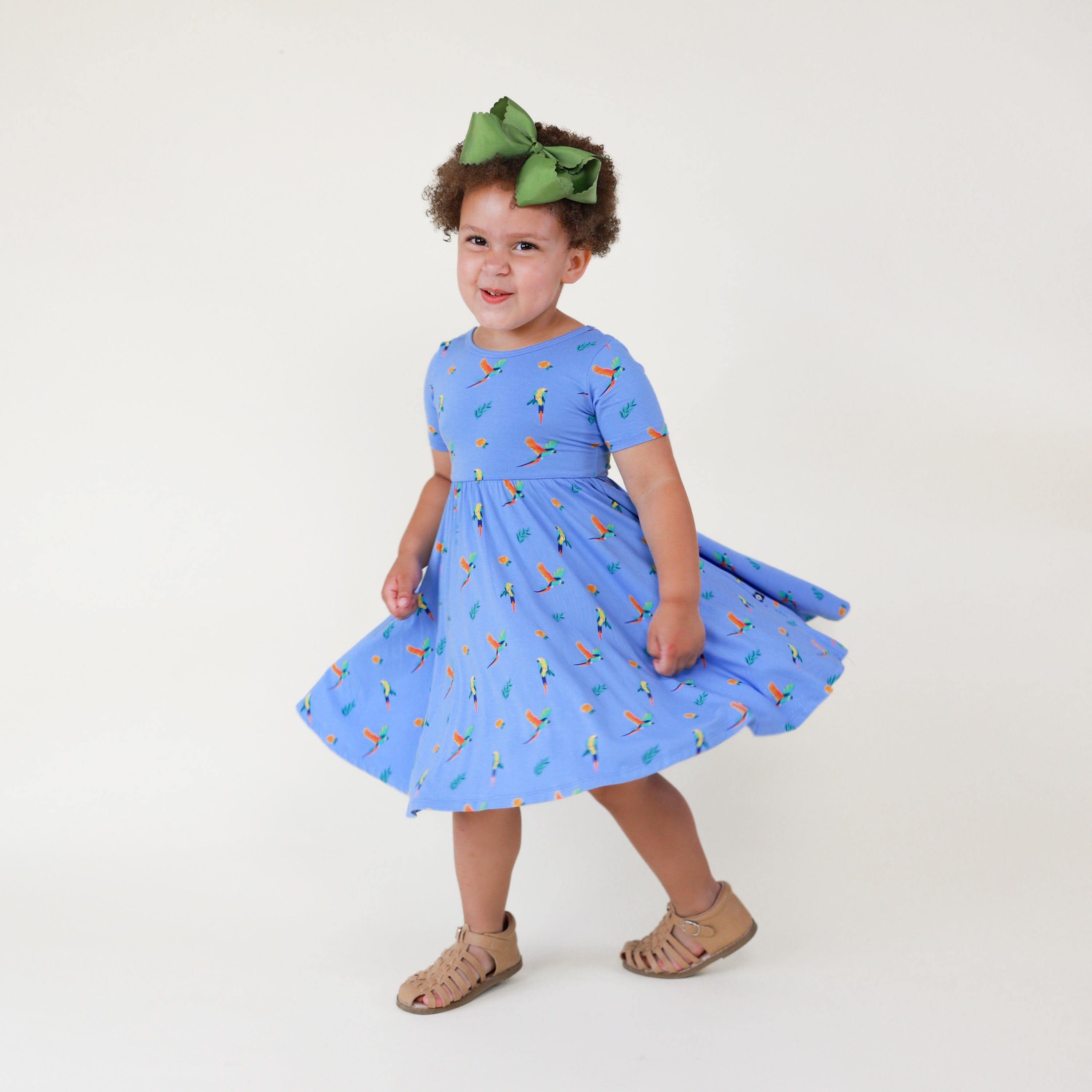 Kyte Baby Toddler Short Sleeve Twirl Dress Twirl Dress in Macaw