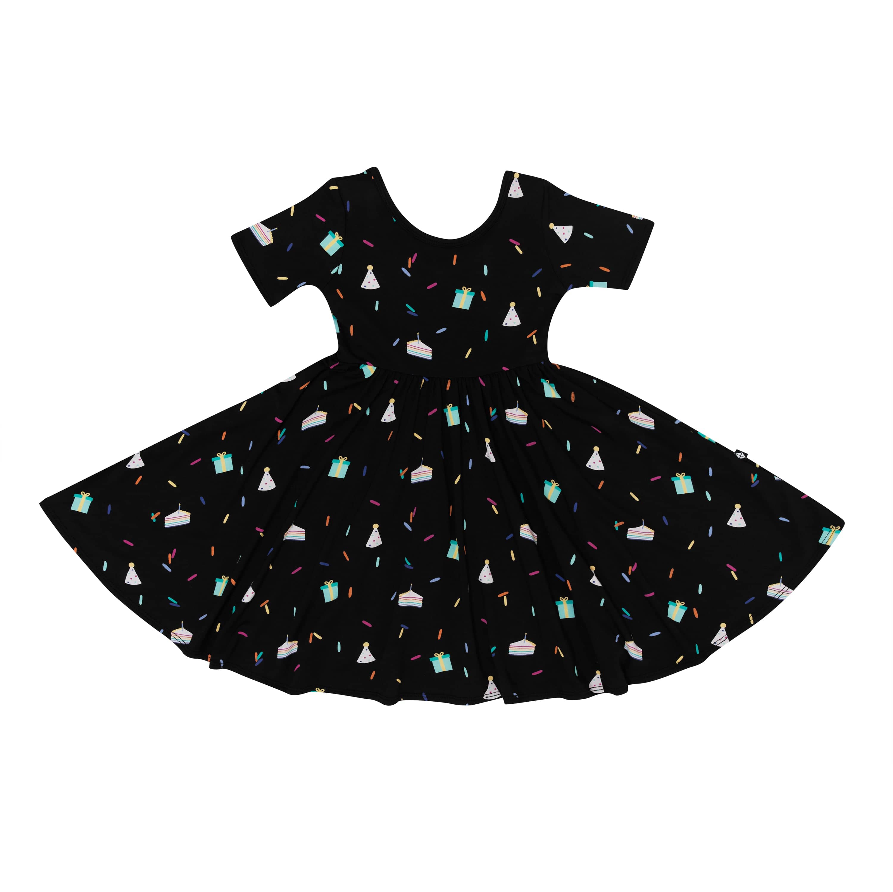 Kyte Baby Toddler Short Sleeve Twirl Dress Twirl Dress in Midnight Party