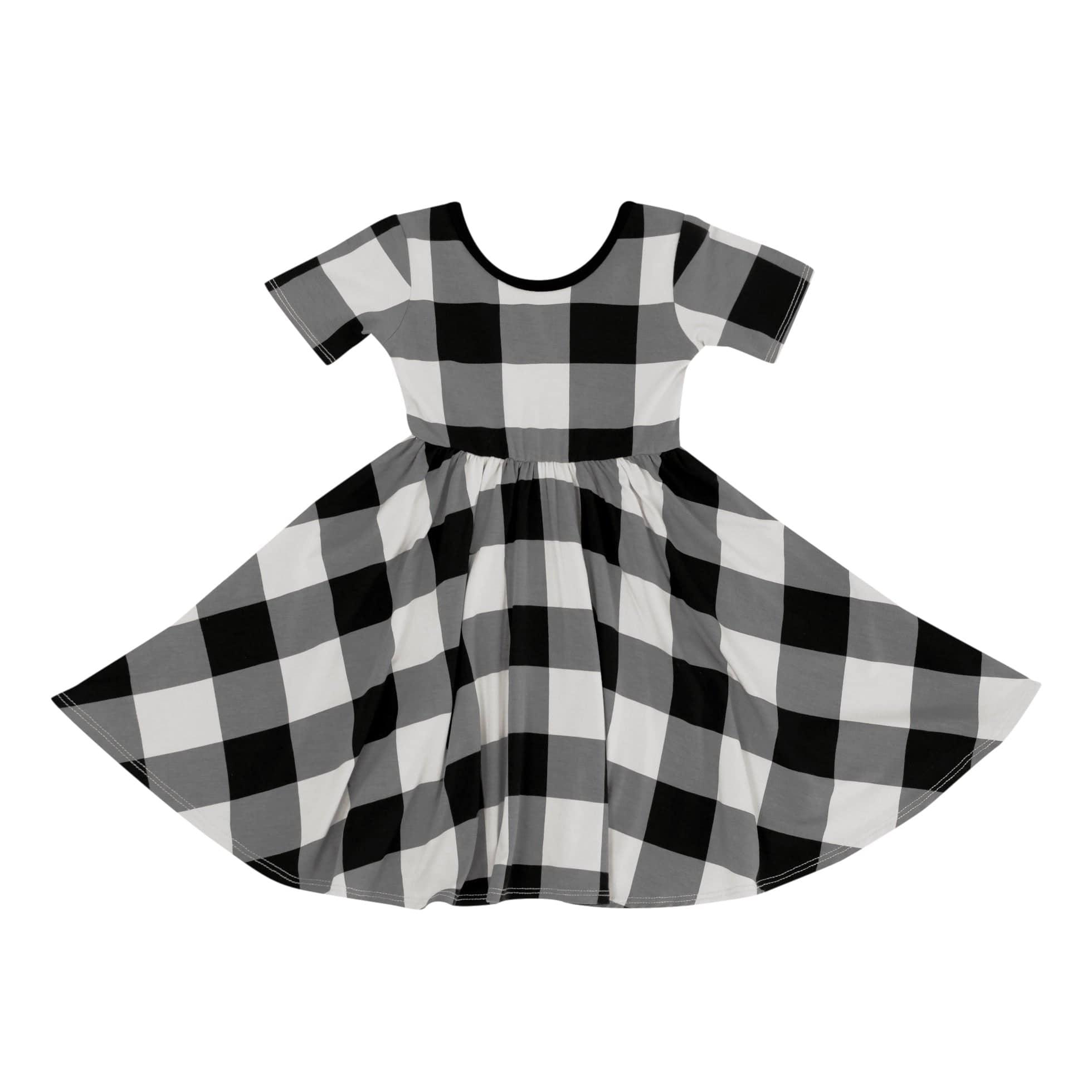 Kyte Baby Toddler Short Sleeve Twirl Dress Twirl Dress in Midnight Plaid