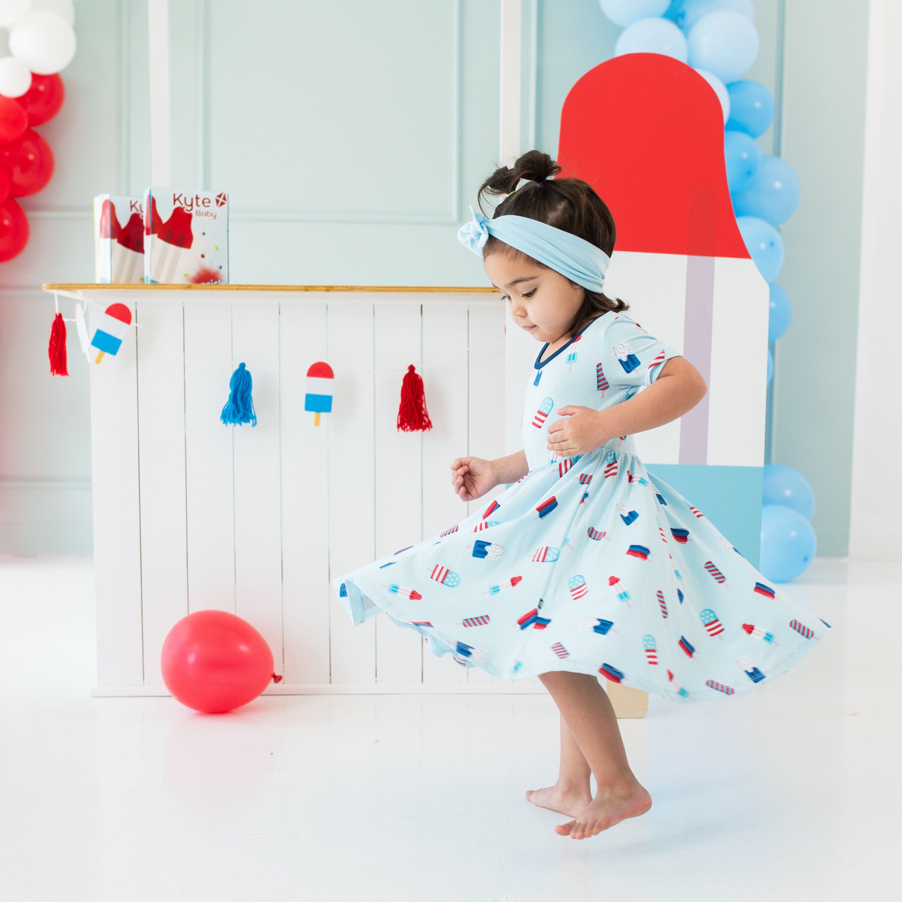 Kyte Baby Toddler Short Sleeve Twirl Dress Twirl Dress in Popsicle