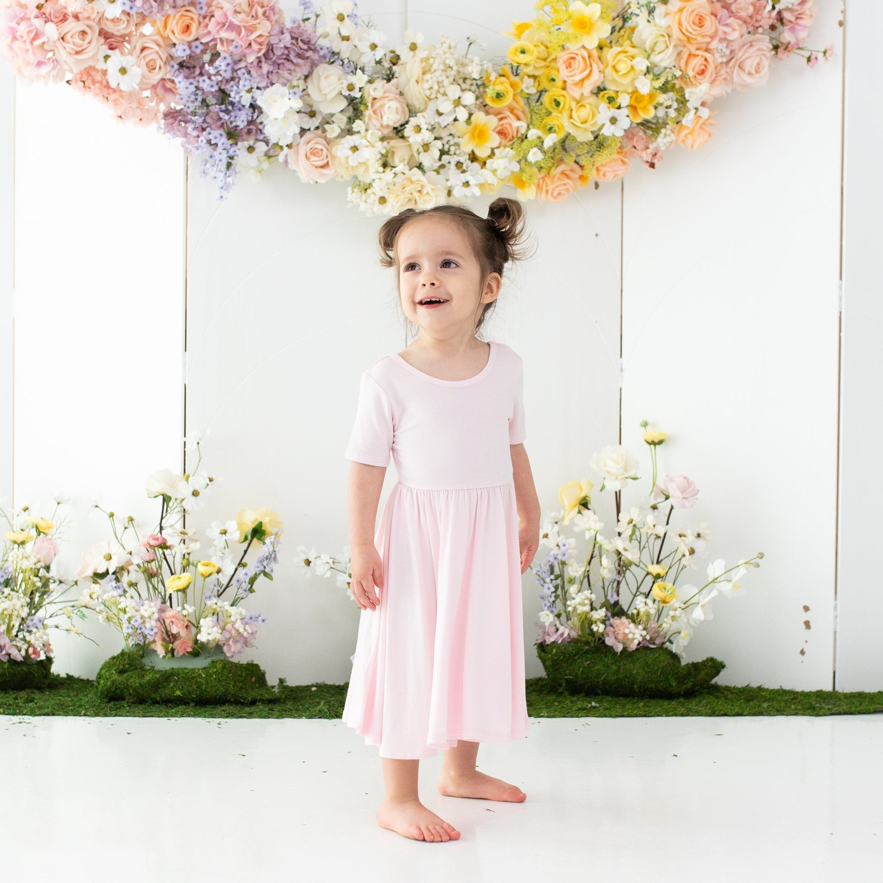 Kyte Baby Toddler Short Sleeve Twirl Dress Twirl Dress in Sakura