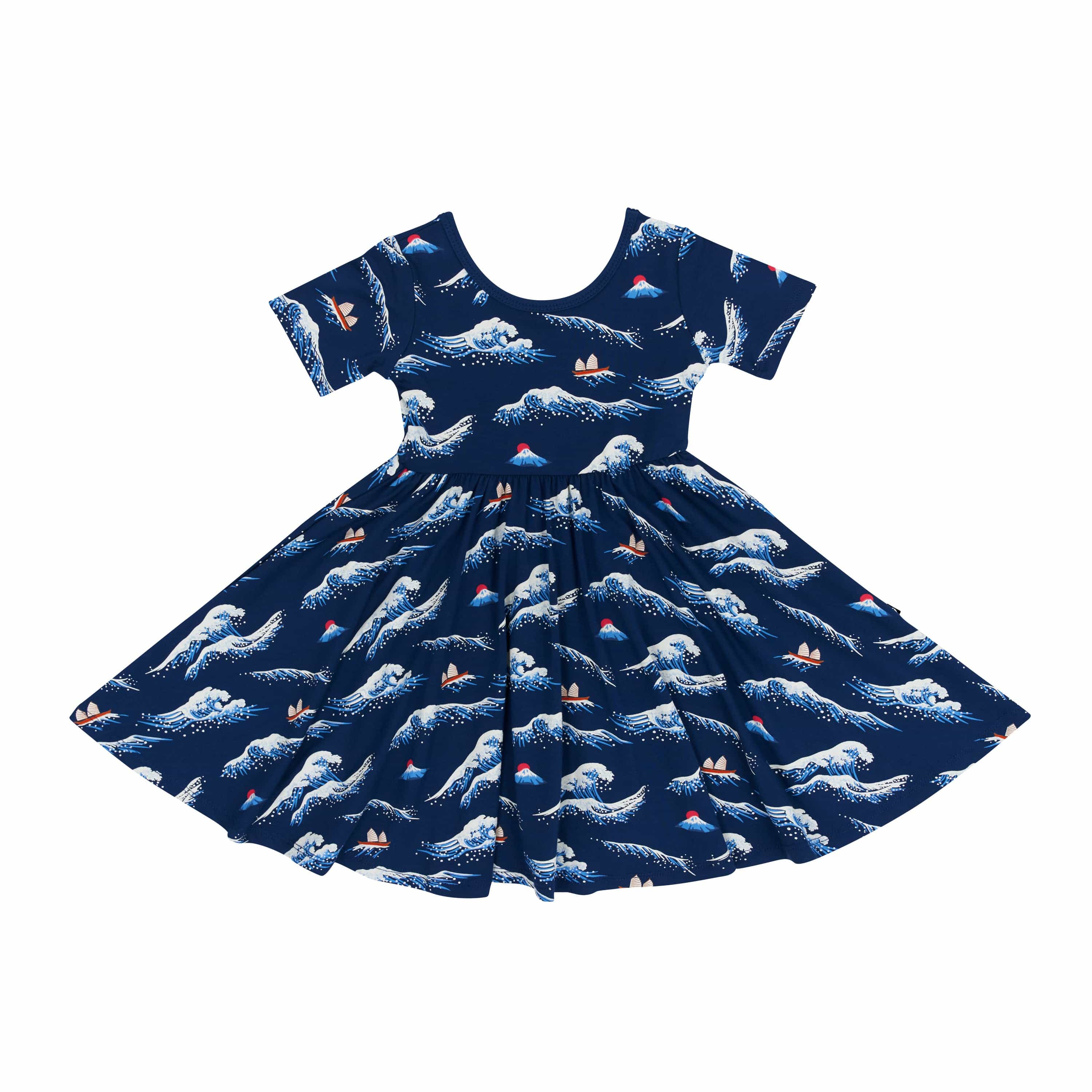 Kyte Baby Toddler Short Sleeve Twirl Dress Twirl Dress in Wave