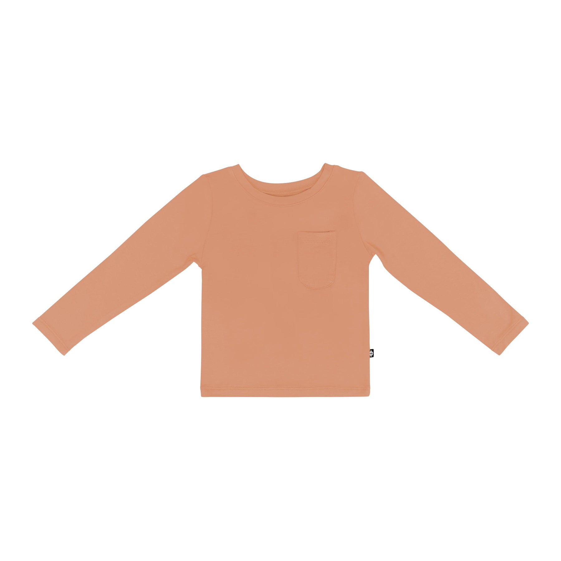 Kyte Baby Toddler Unisex Tee Long Sleeve Toddler Crew Neck Tee in Apricot