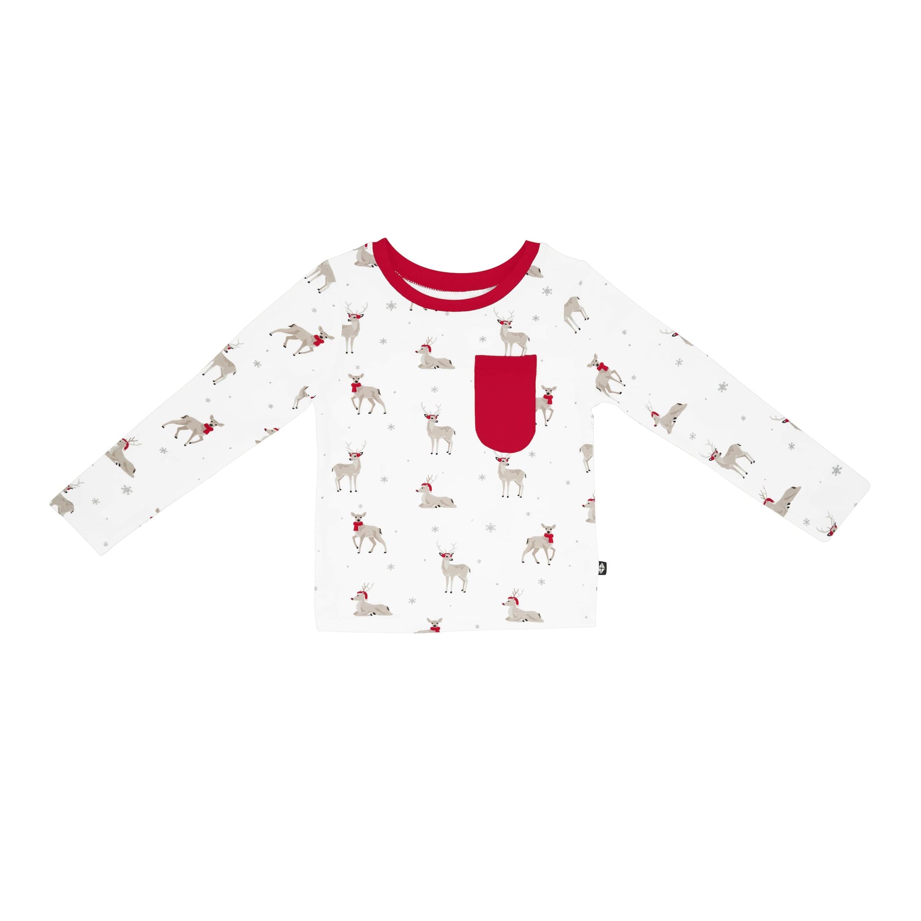 Kyte Baby Toddler Unisex Tee Long Sleeve Toddler Crew Neck Tee in Cloud Deer